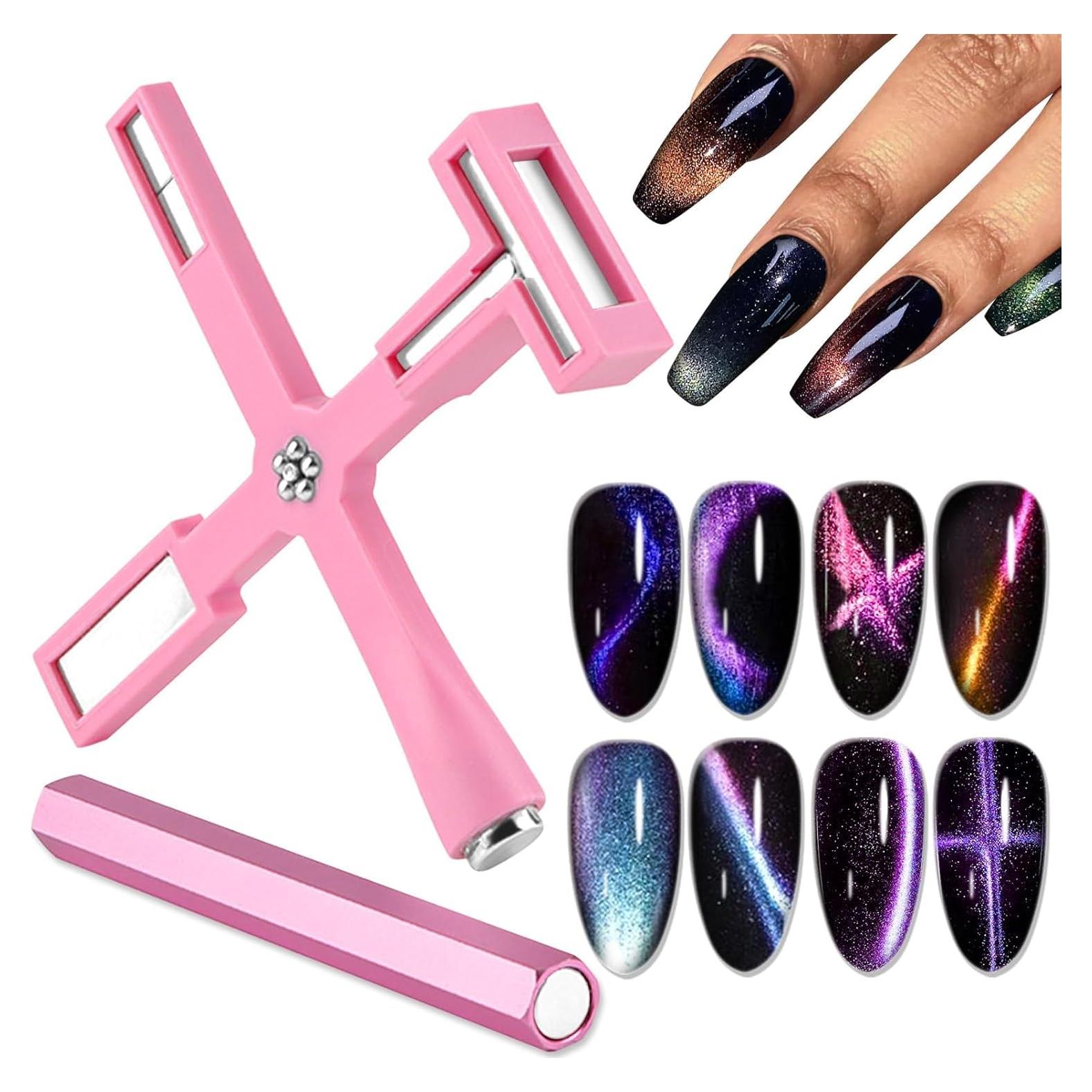 Herramienta Magnética para Uñas 5 en 1 EBANKU Rosa