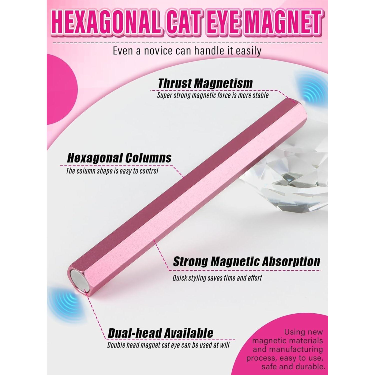 Herramienta Magnética para Uñas 5 en 1 EBANKU Rosa