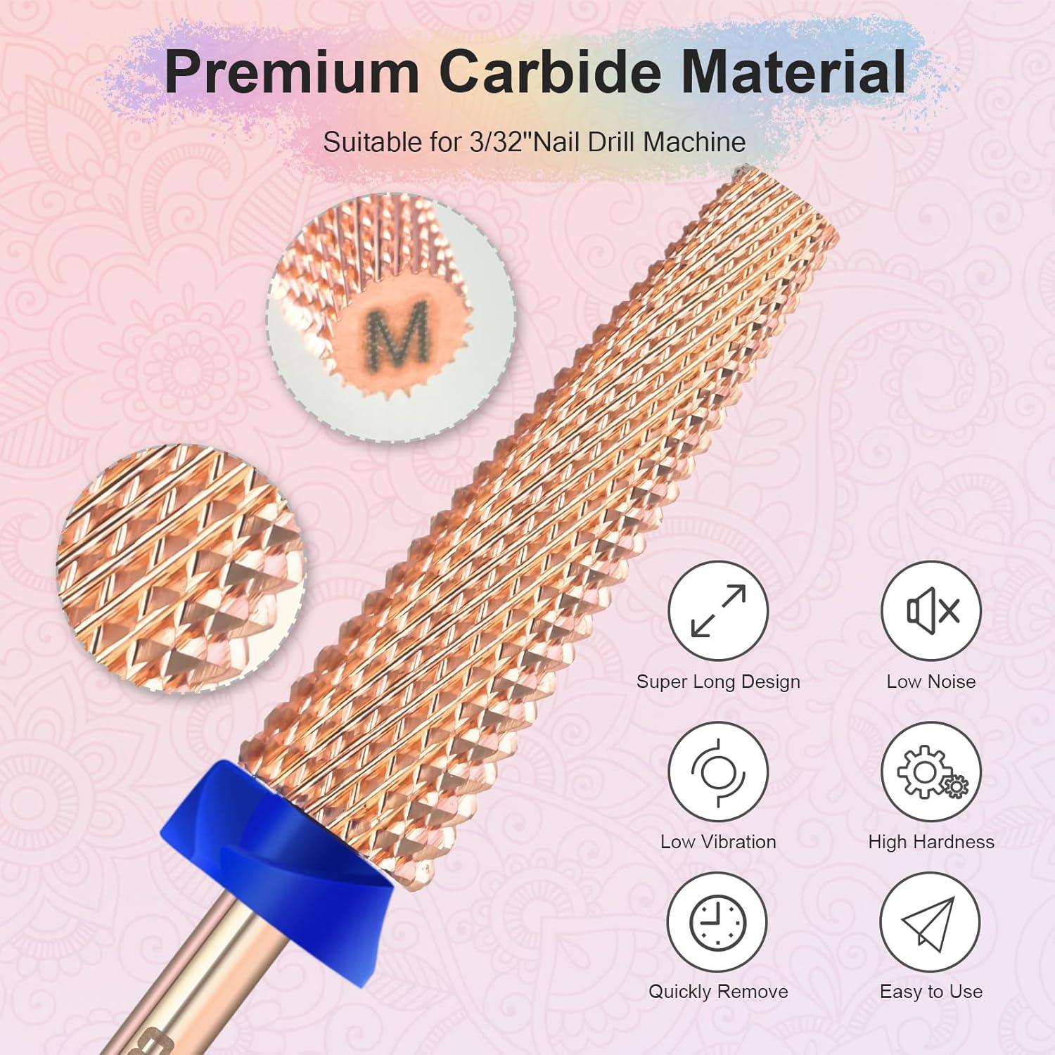 Broca de Taladro para Uñas 5 en 1 Depvko Oro Rosa 2.35mm