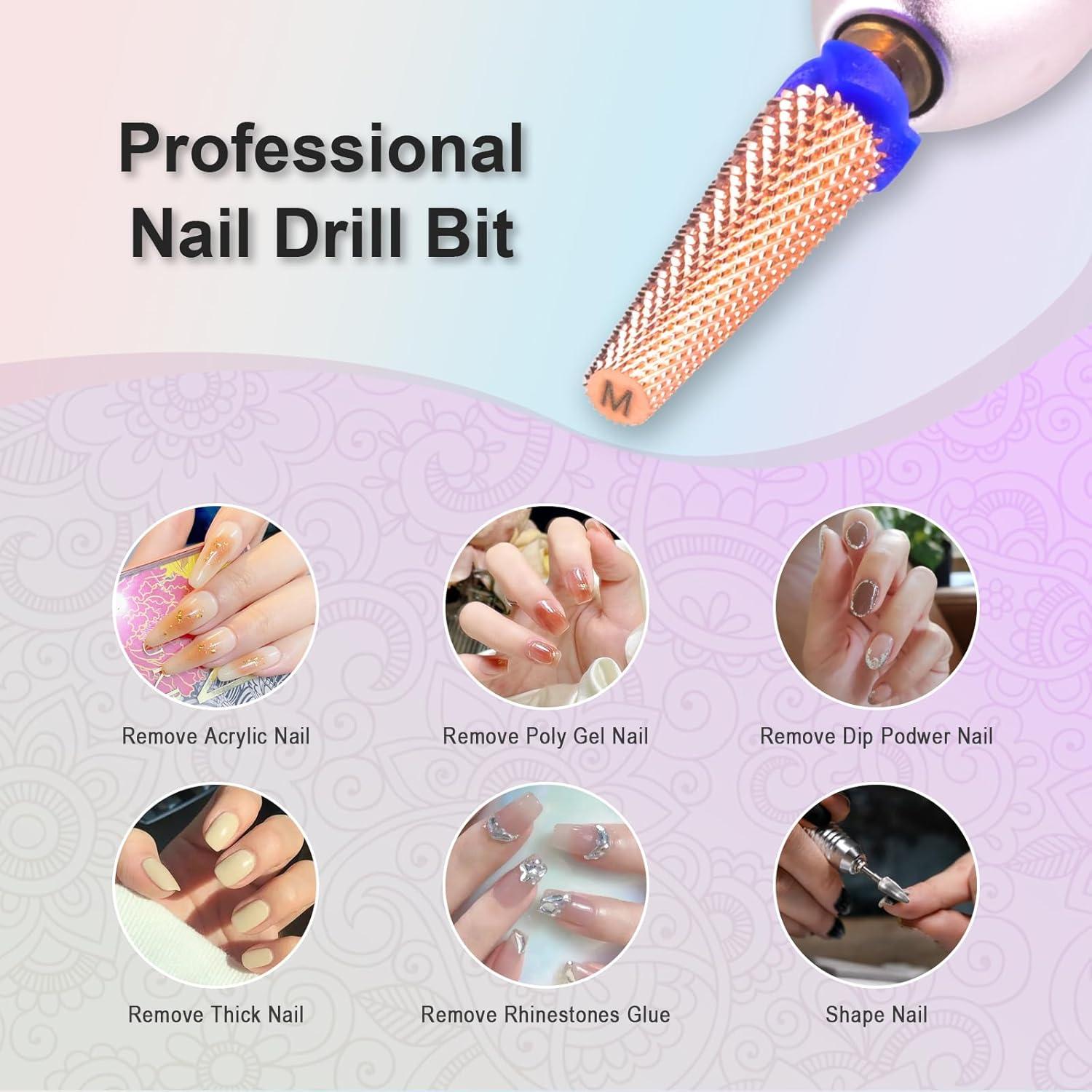 Broca de Taladro para Uñas 5 en 1 Depvko Oro Rosa 2.35mm