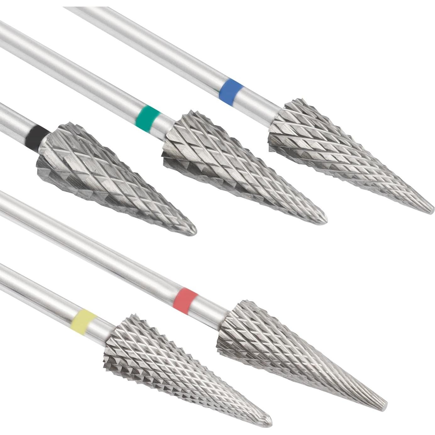 Juego de 5 Brocas de Uñas Mesee Carburo Punta Cónica 2.35mm