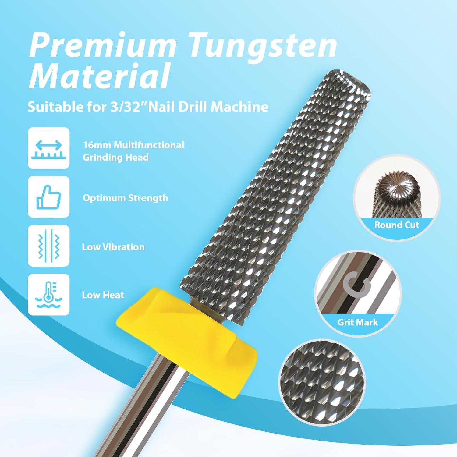 Broca de Taladro de Uñas RBS 16mm Carburo de Tungsteno