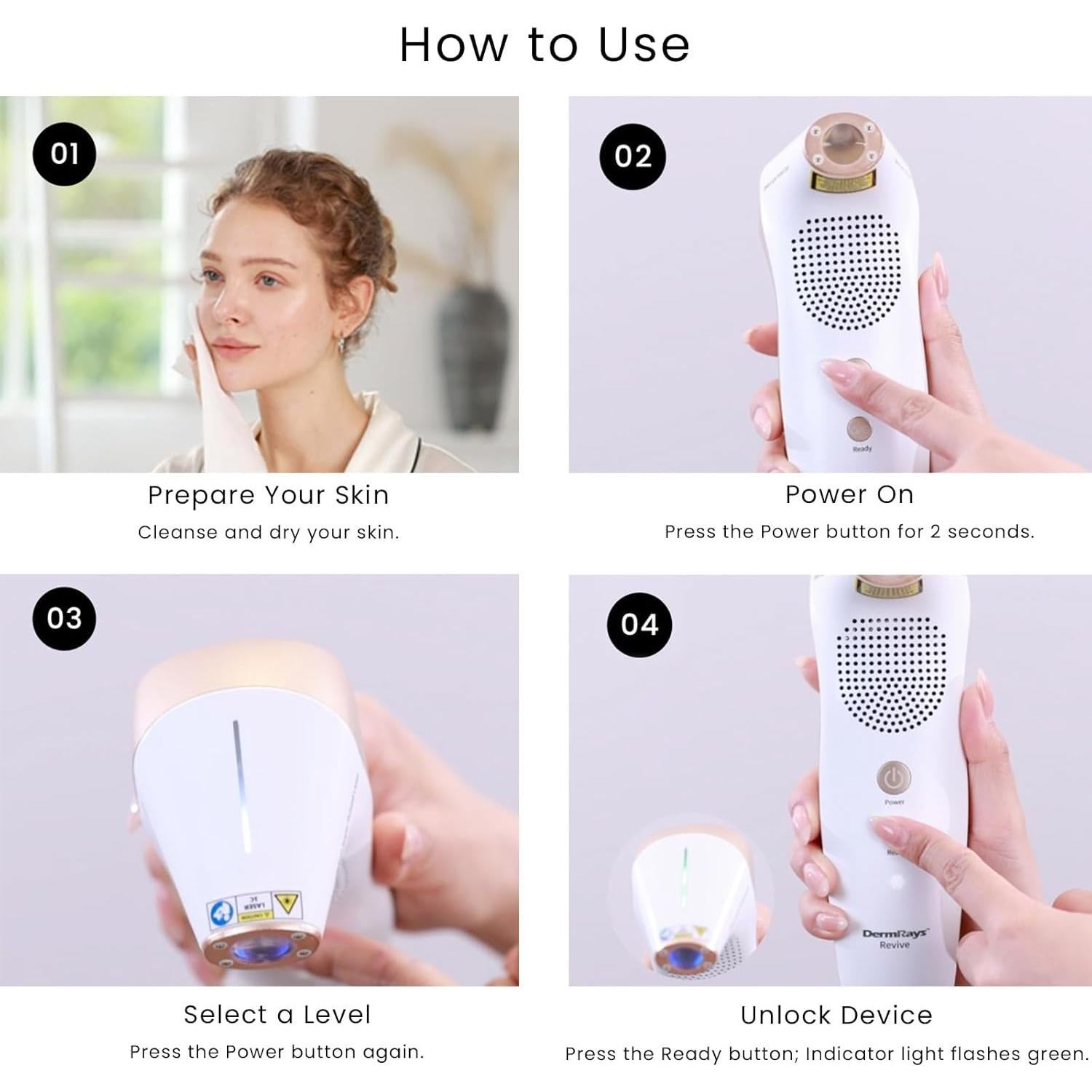 Dispositivo Facial Antienvejecimiento DermRays Revive 1064nm