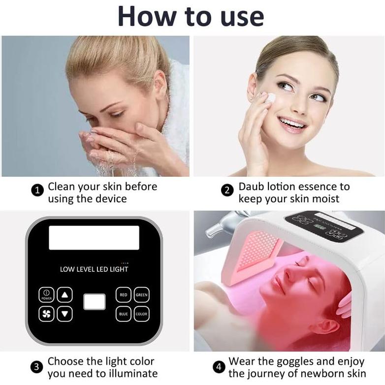 Máquina de Cuidado de Piel LED 7 Colores Jiumei Spa Casa