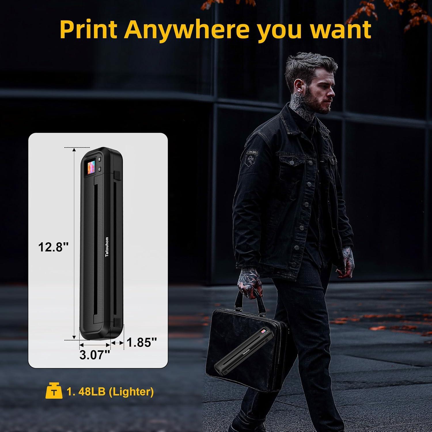 Impresora Térmica de Tatuajes Tatouhom con Bluetooth y Papel