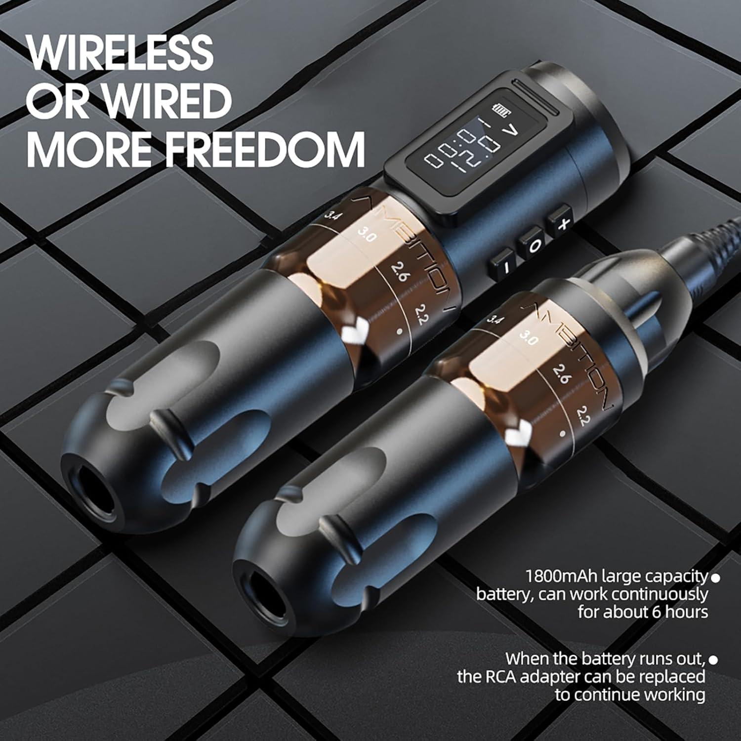 Máquina de Tatuaje Inalámbrica Ambition MARS-U 1800mAh Ajustable