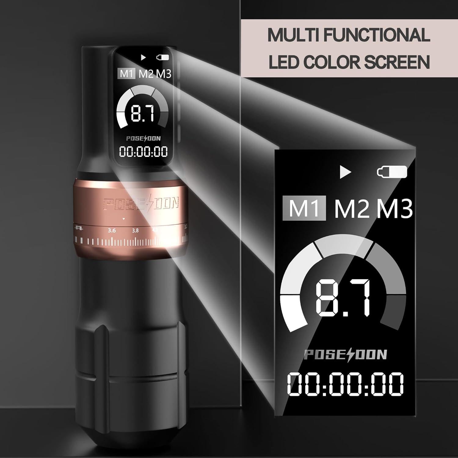 Kit de Tatuaje Inalámbrico Poseidon con 2 Baterías 2300mAh