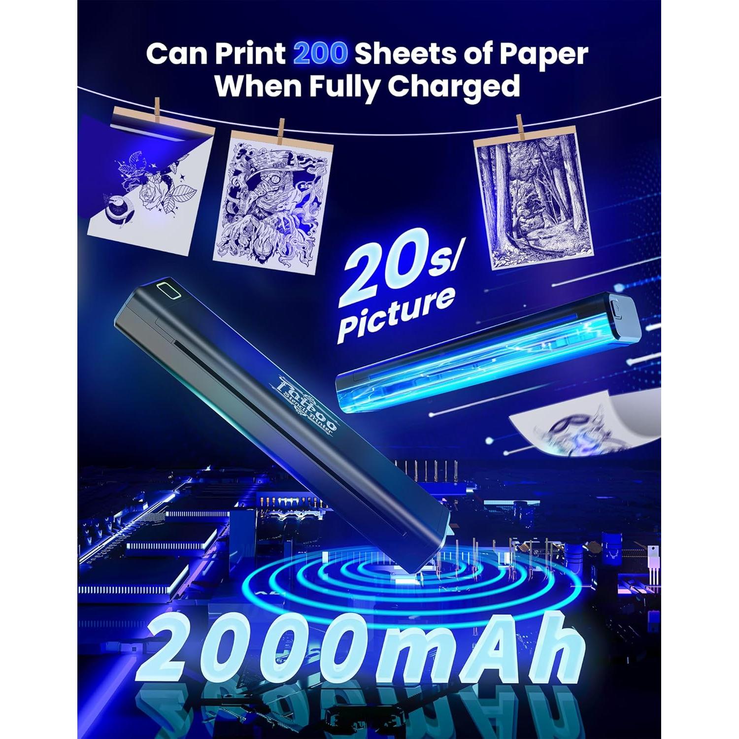 Impresora de Plantillas de Tatuaje Vretti P84 Inalámbrica