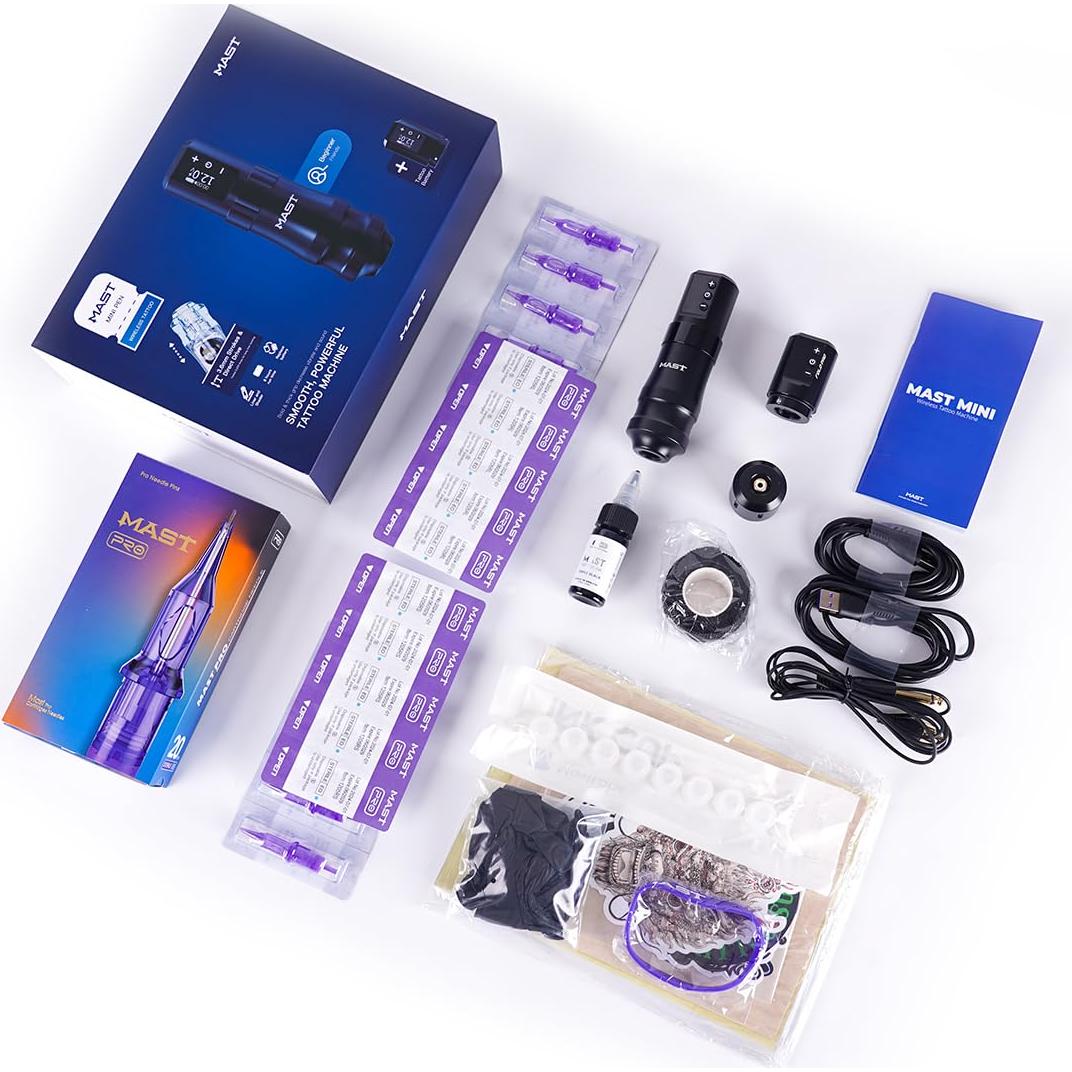 Kit de Tatuaje Mini Mast - Máquina Inalámbrica con 2 Baterías
