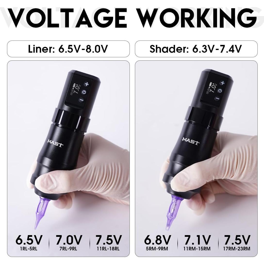 Kit de Tatuaje Mini Mast - Máquina Inalámbrica con 2 Baterías