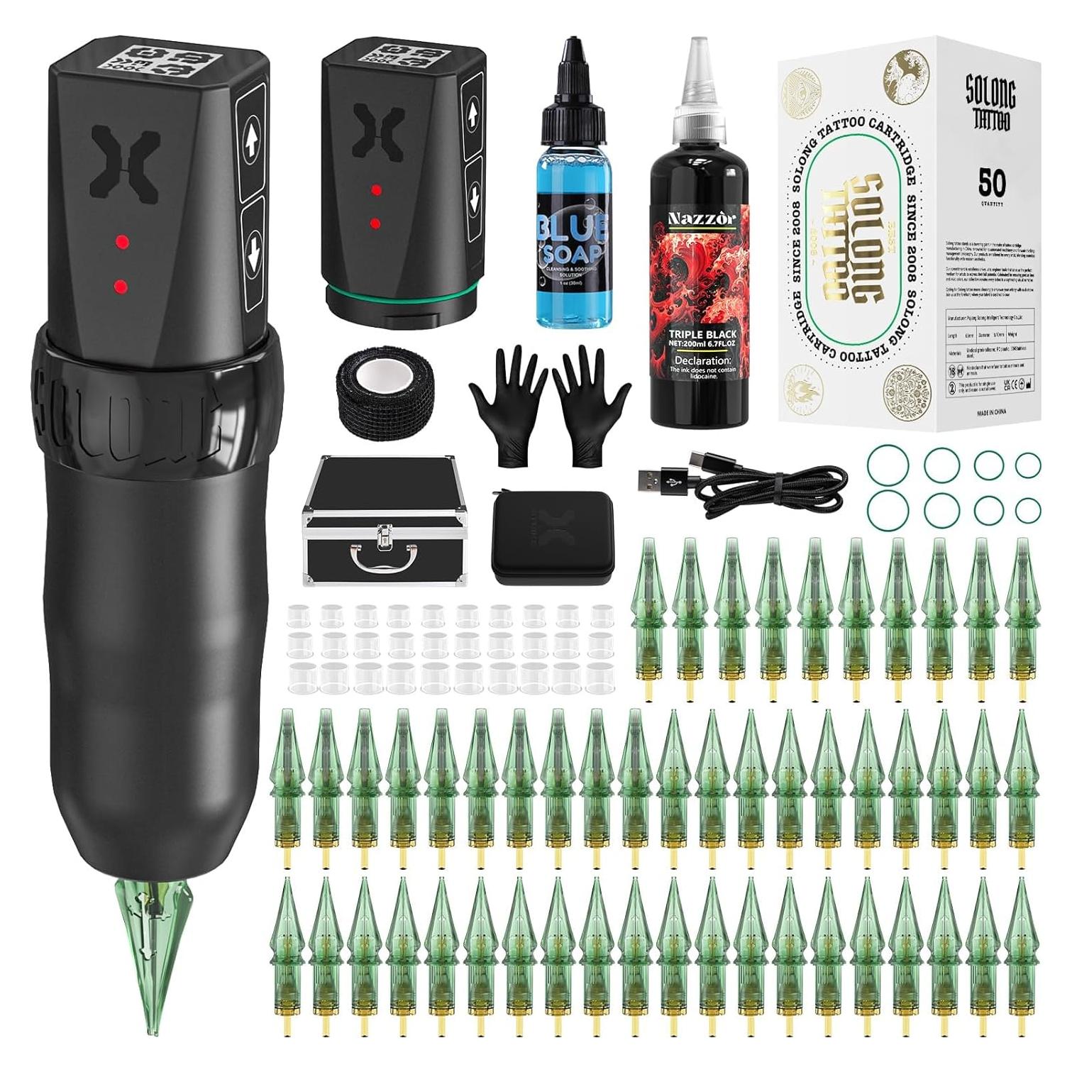 Kit de Tatuaje Nazzor E78 con Pantalla LED y 50 Agujas