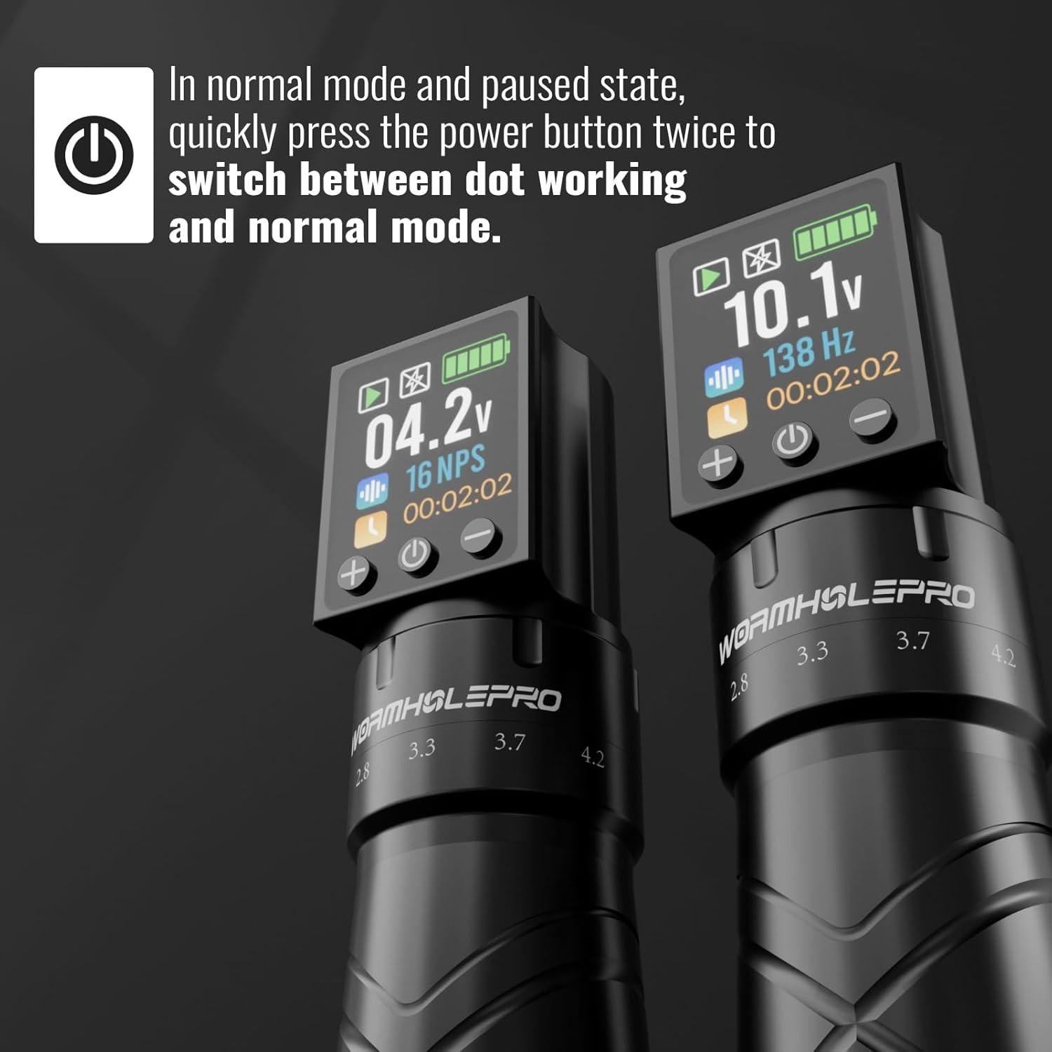 Kit de Tatuaje Inalámbrico Wormhole Pro 2300mAh 5 Golpes Ajustables