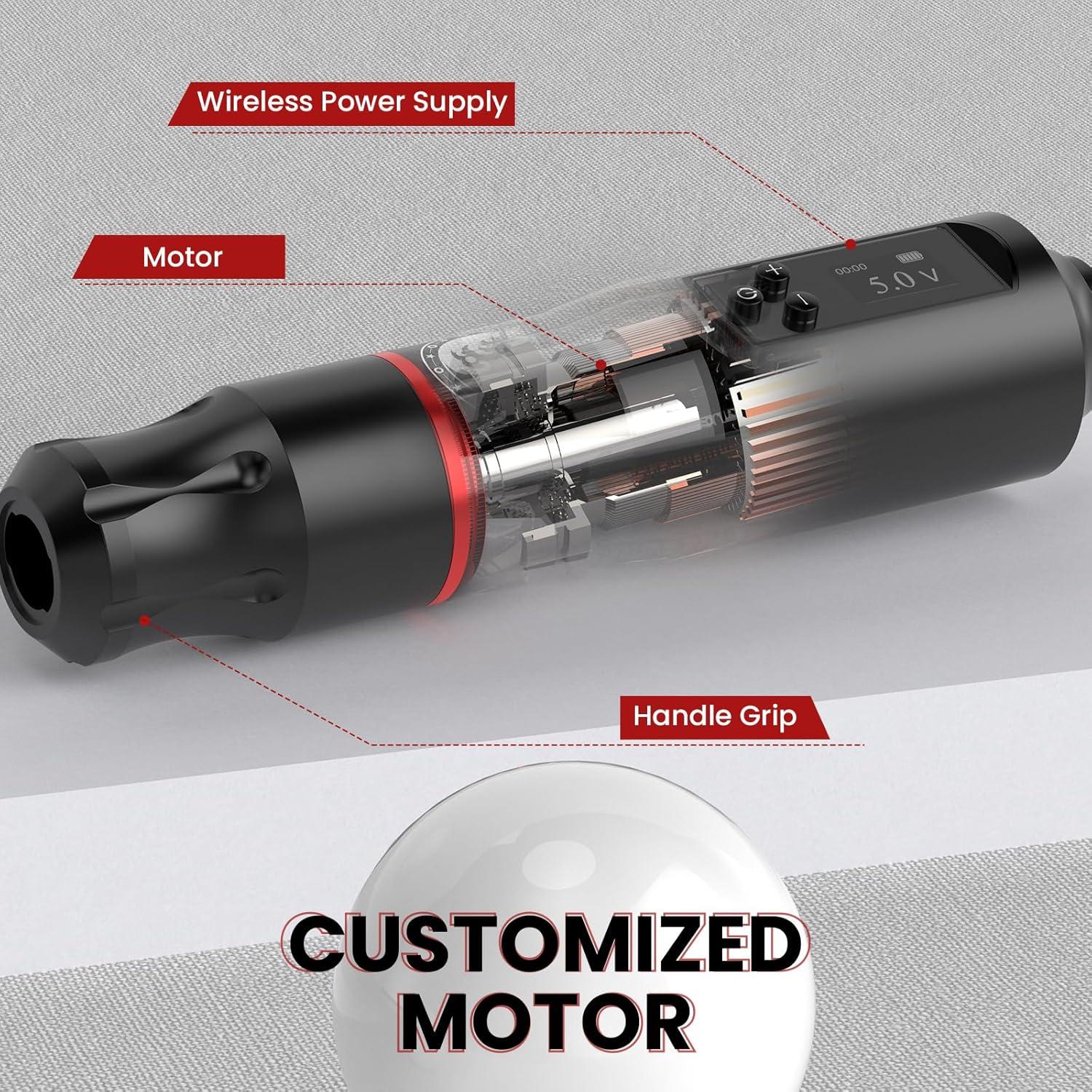 Kit de Tatuaje Inalámbrico Wormhole con Pantalla LED y Batería 1600mAh