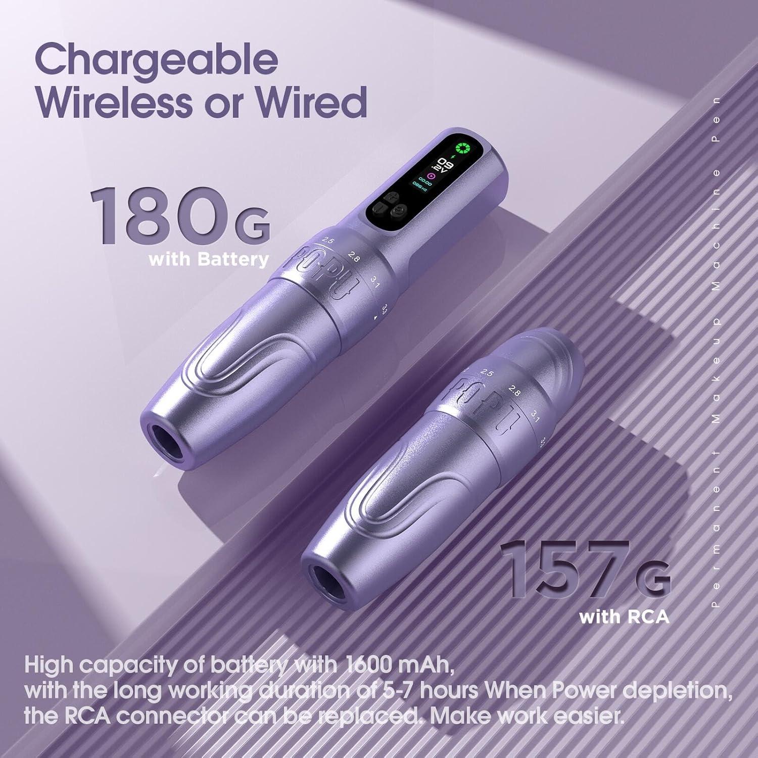 Pluma de Tatuaje Inalámbrica DIVA 1600mAh 6 Longitudes Ajustables