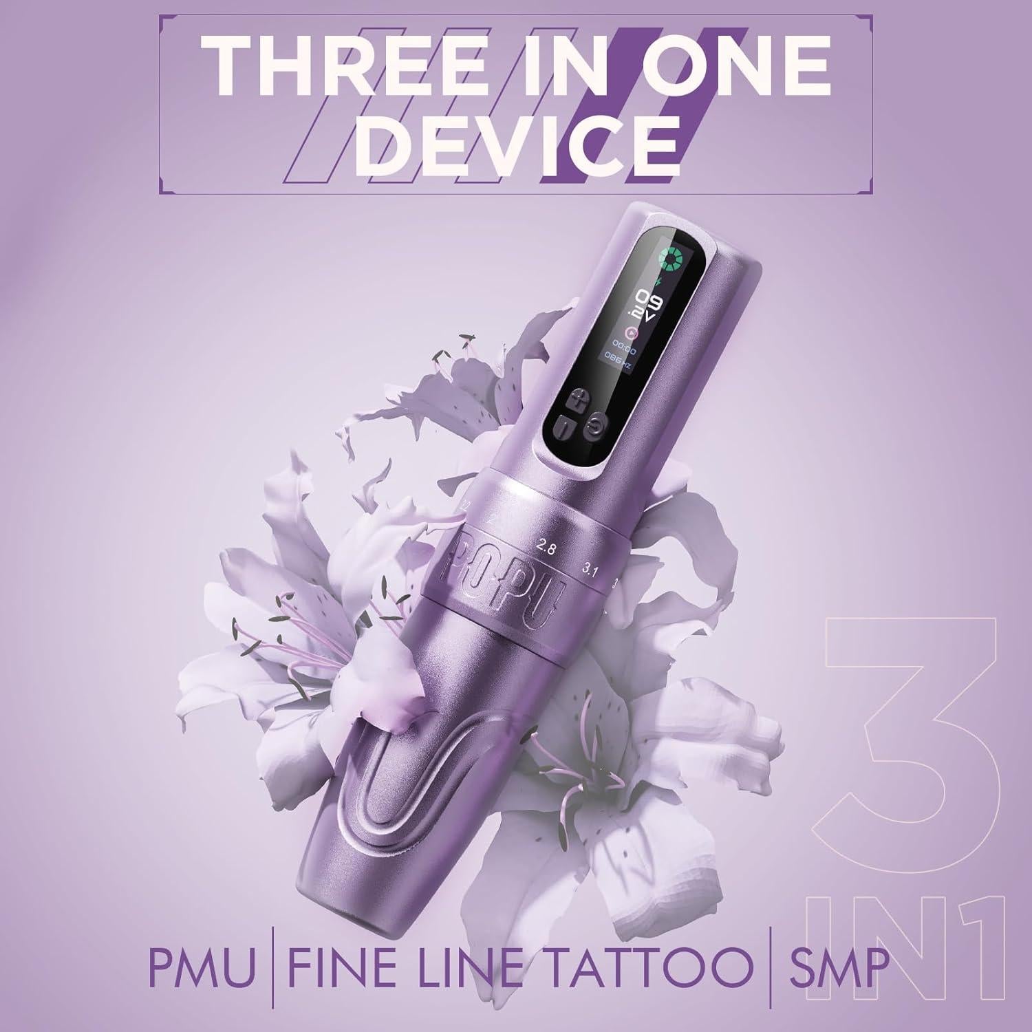 Pluma de Tatuaje Inalámbrica DIVA 1600mAh 6 Longitudes Ajustables
