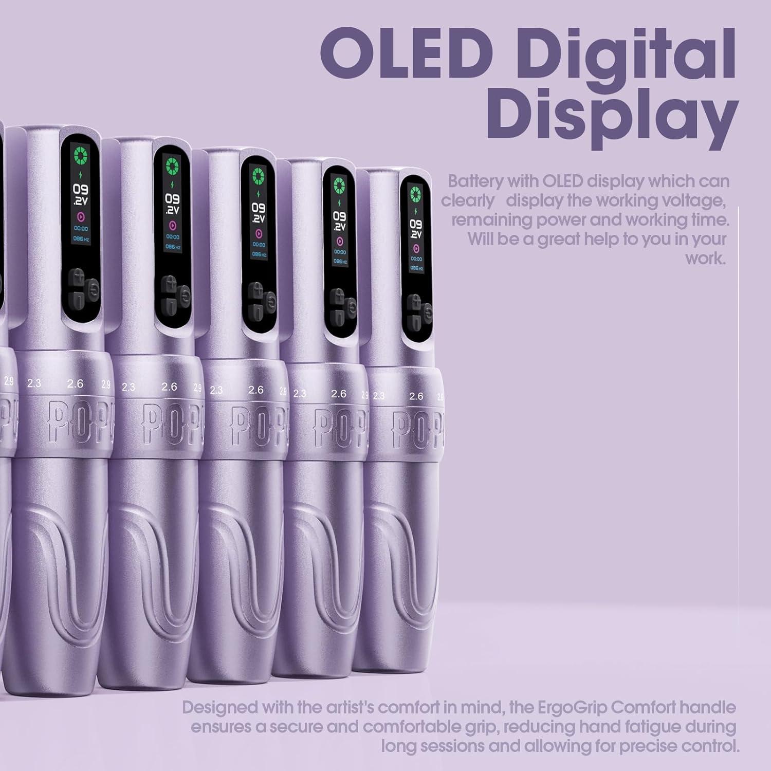 Pluma de Tatuaje Inalámbrica DIVA 1600mAh 6 Longitudes Ajustables