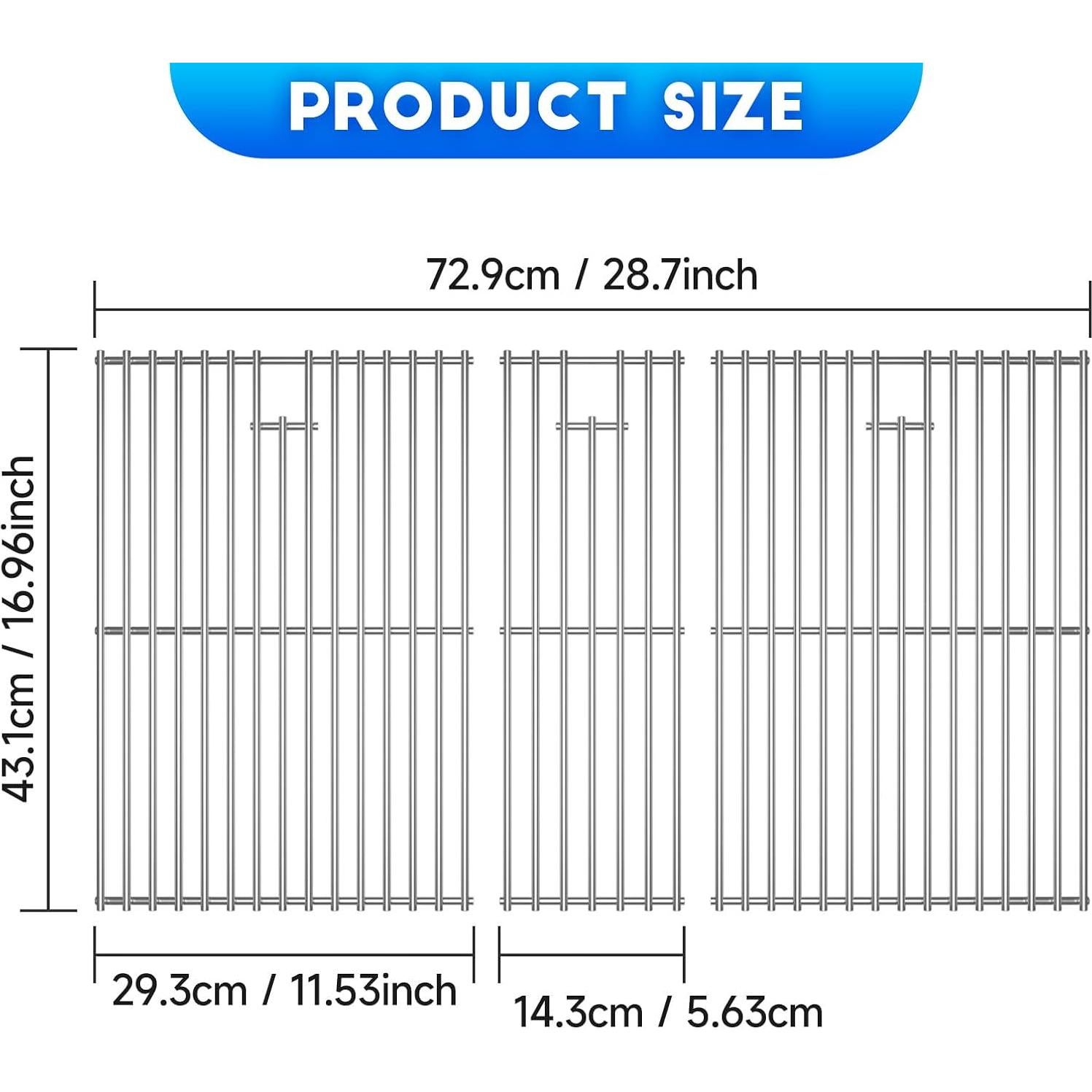 Paquete de 3 rejillas de acero inoxidable Nexgrill 720-0882A