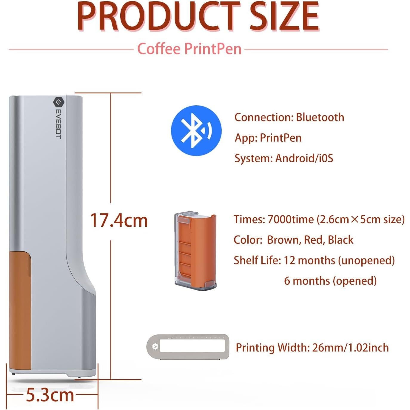 Bolígrafo de Comida PrintPen Mini Marrón - Arte Latte y DIY