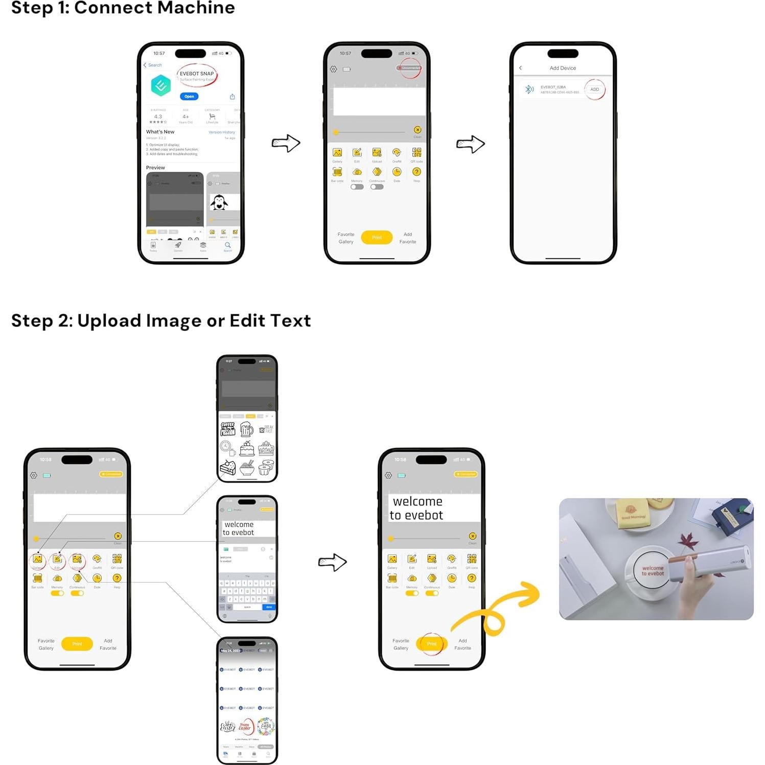 Bolígrafo de Comida PrintPen Mini Marrón - Arte Latte y DIY