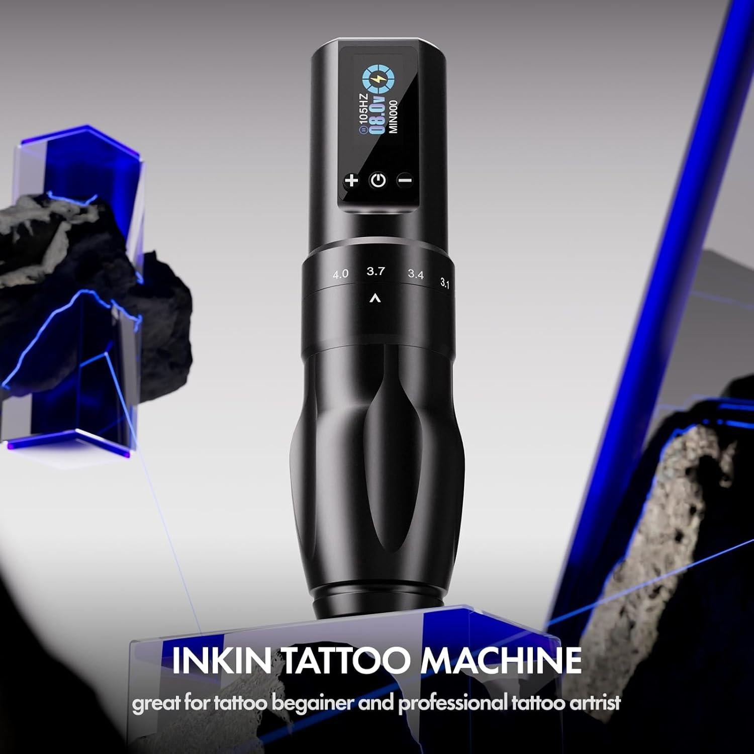 Máquina de Tatuaje Inalámbrica INKin Negra 1600mAh 7 Longitudes