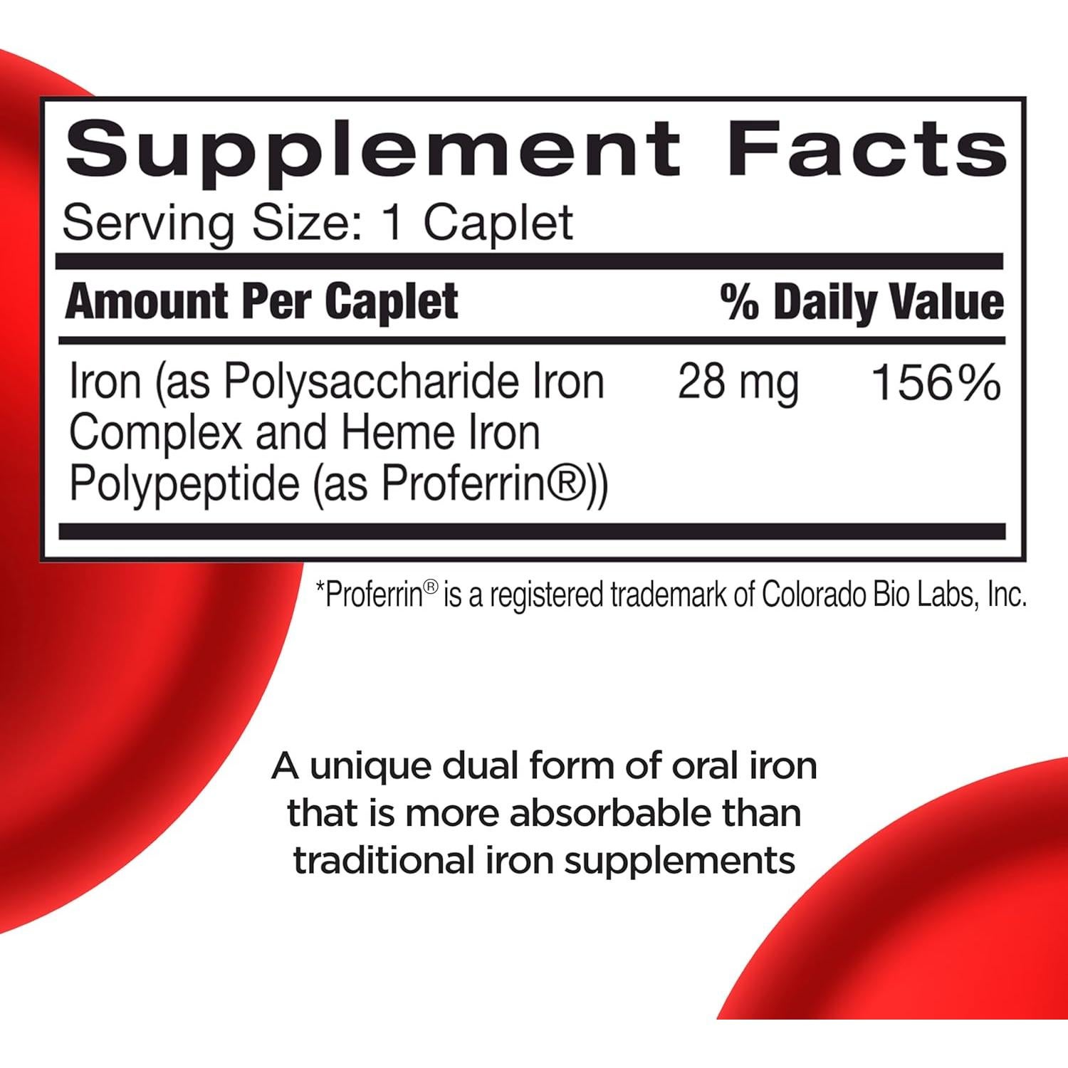 Suplemento de Hierro Feosol Complete 30 Tabletas Bifera