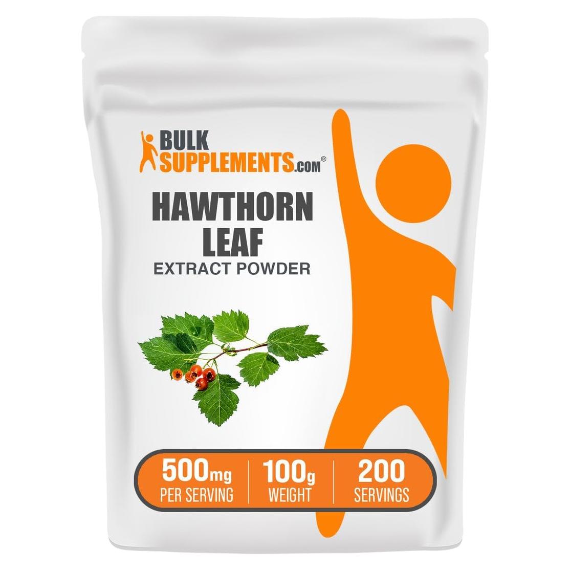 Extracto de Hoja de Espino en Polvo BulkSupplements 100g Vegano