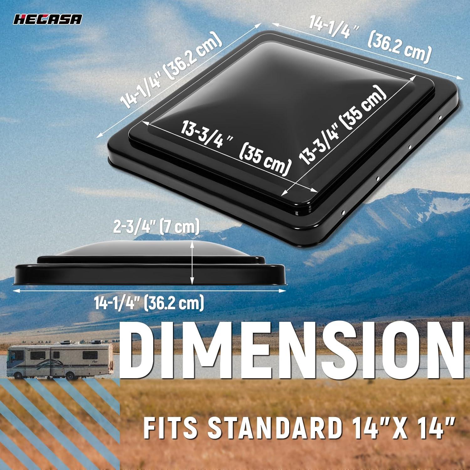 Cubierta de Ventilación de Techo HECASA 14" Negra para RV
