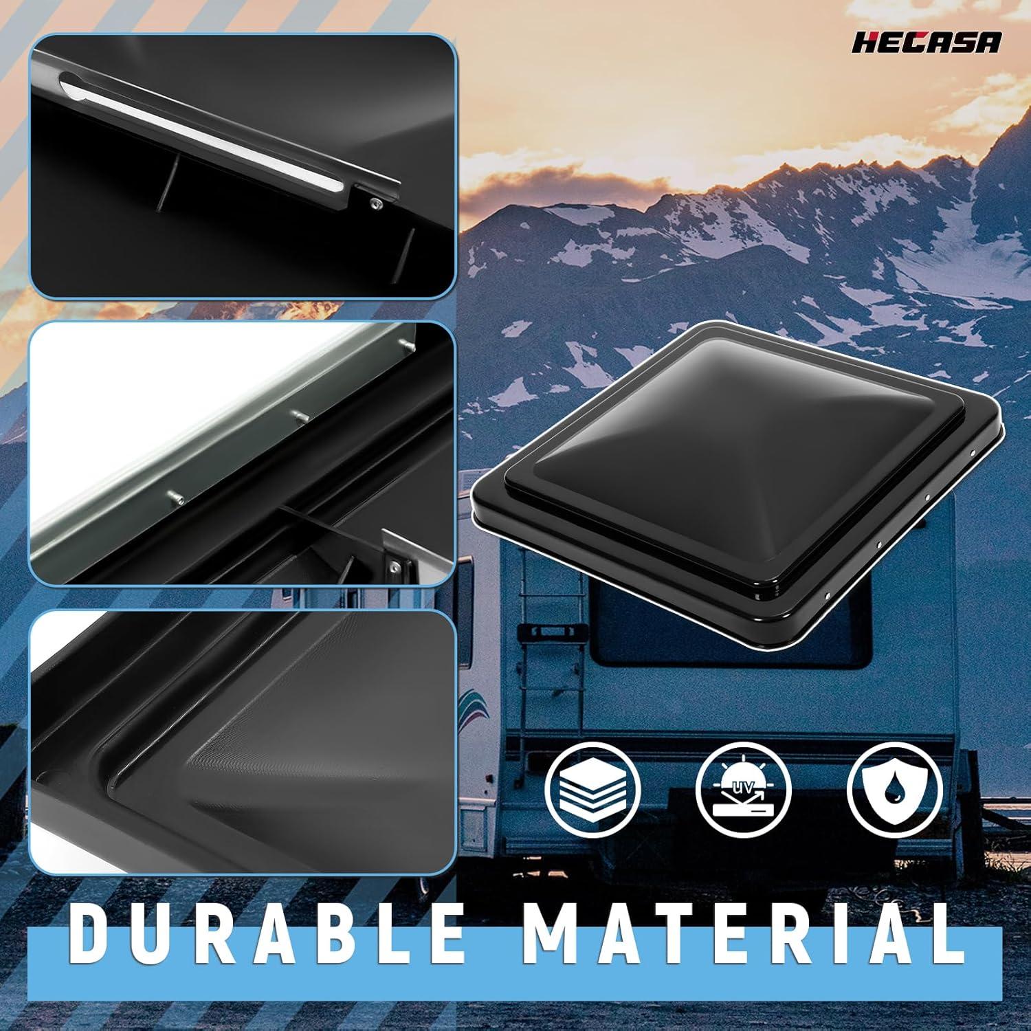 Cubierta de Ventilación de Techo HECASA 14" Negra para RV