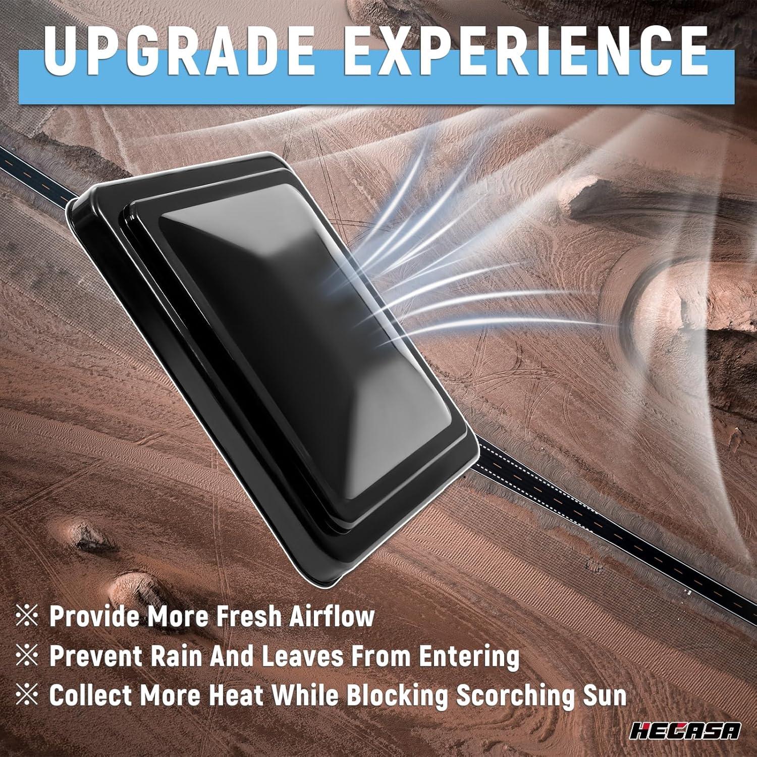 Cubierta de Ventilación de Techo HECASA 14" Negra para RV