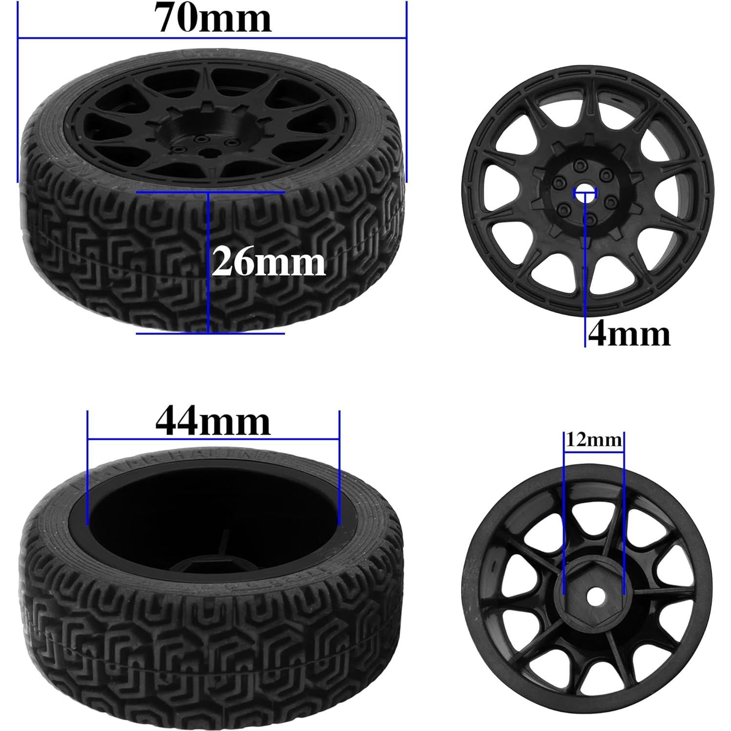 Neumáticos RC On Road 1/10 HIRCQOO 70mm Caucho Negro