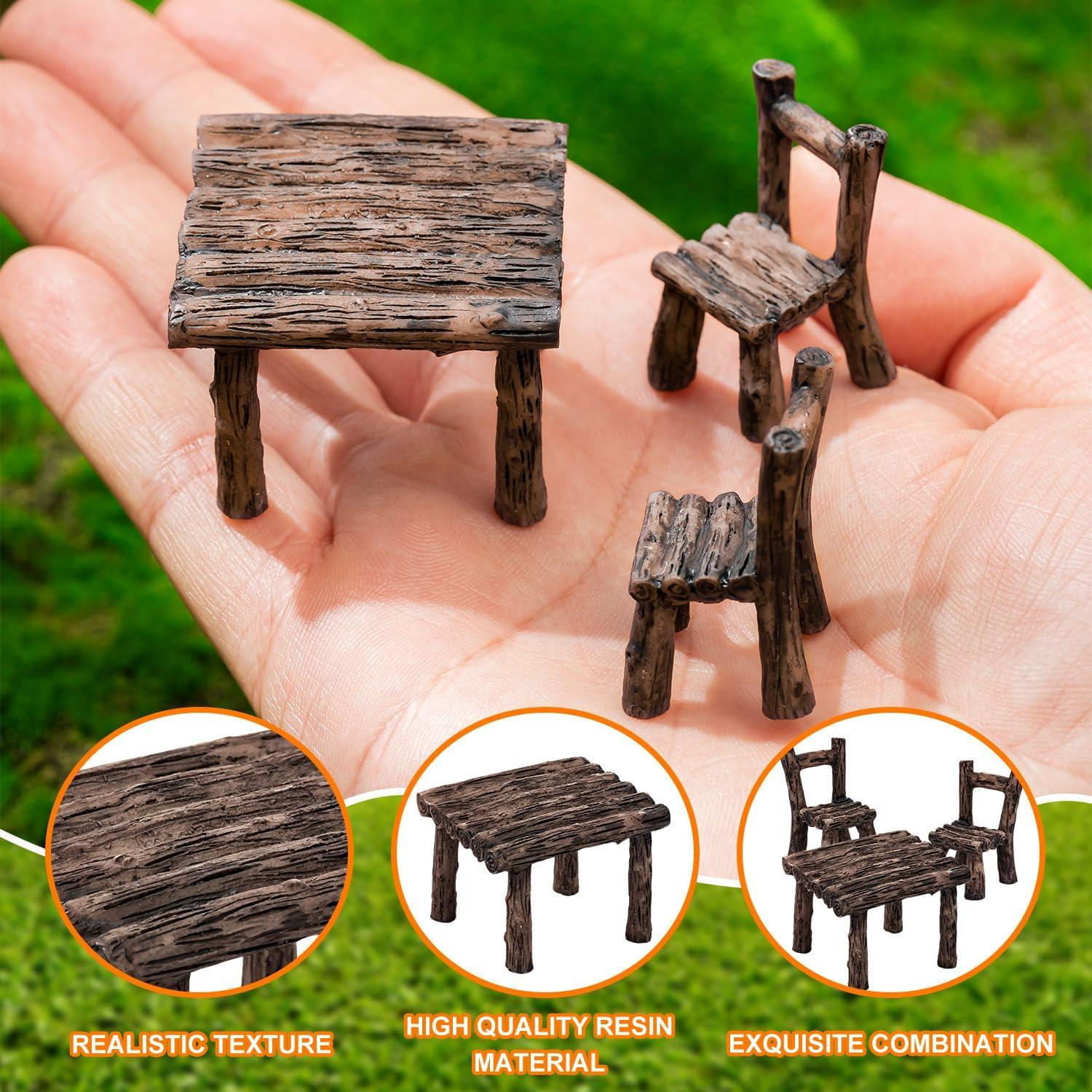 Conjunto de Muebles Miniatura de Jardín de Hadas 11 Piezas