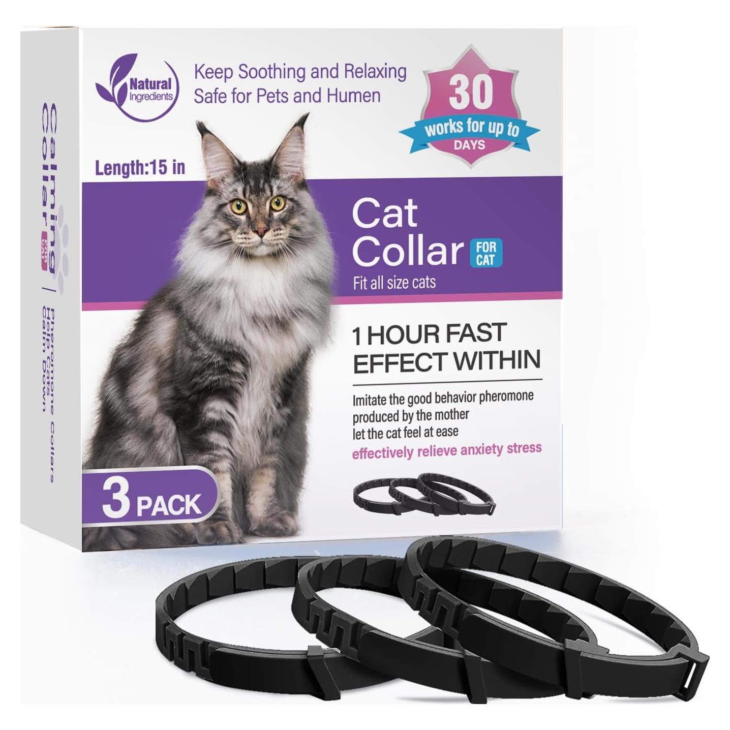 Collares Calmantes para Gatos CHANSON - 3 Unidades Ajustables