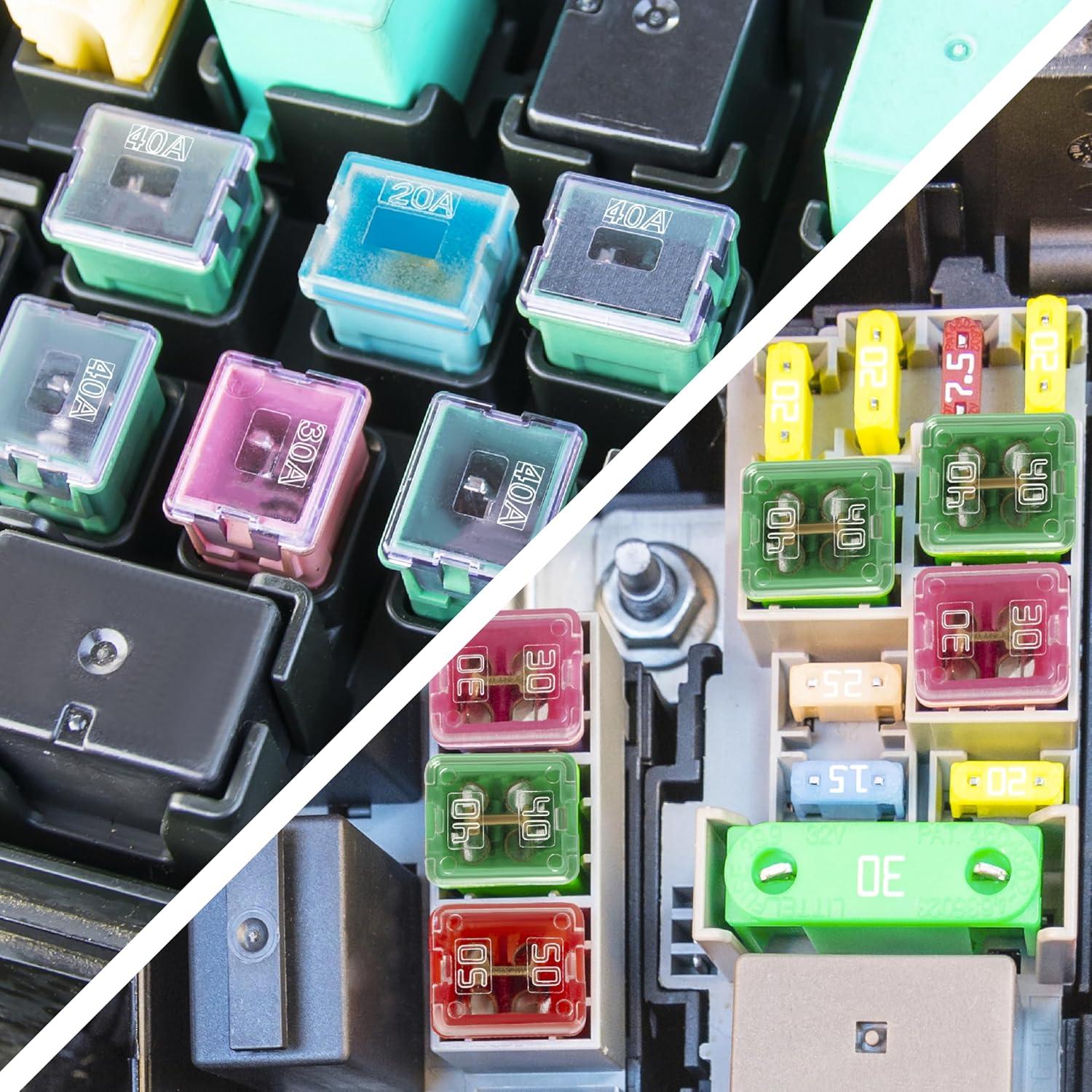 Kit de 10 Fusibles Automotrices BFXM 20A-60A Alto y Bajo