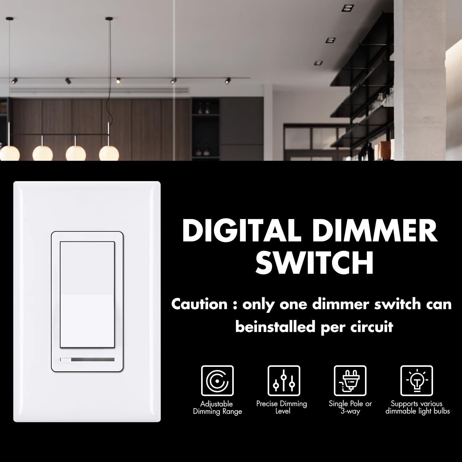 Interruptor Regulador de Luz Micmi 3 Vías 600W LED Incandescente