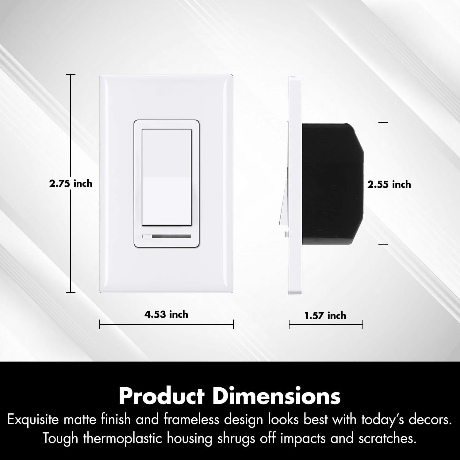 Interruptor Regulador de Luz Micmi 3 Vías 600W LED Incandescente