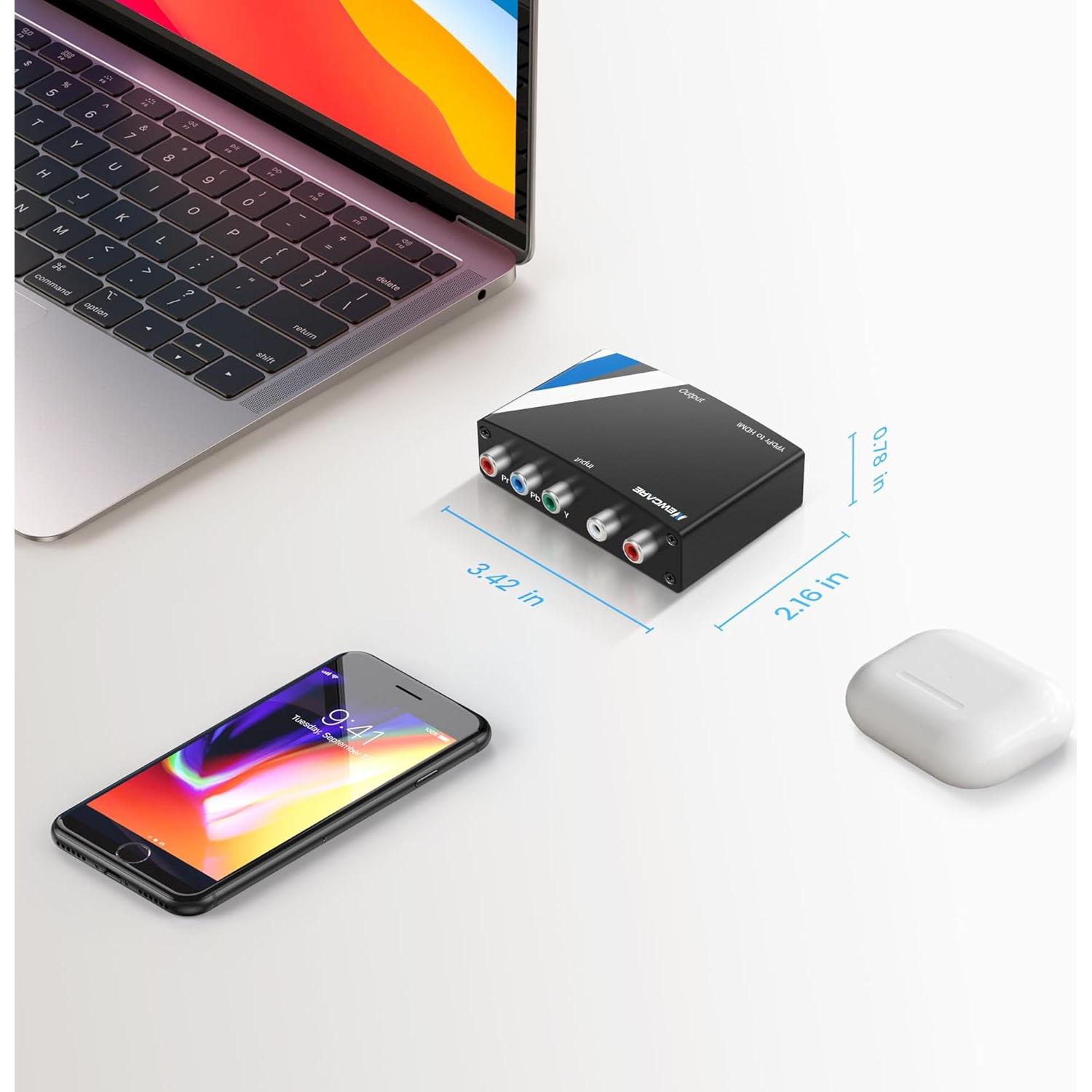 Convertidor de Componente a HDMI NEWCARE 1080P para PS2 PS3