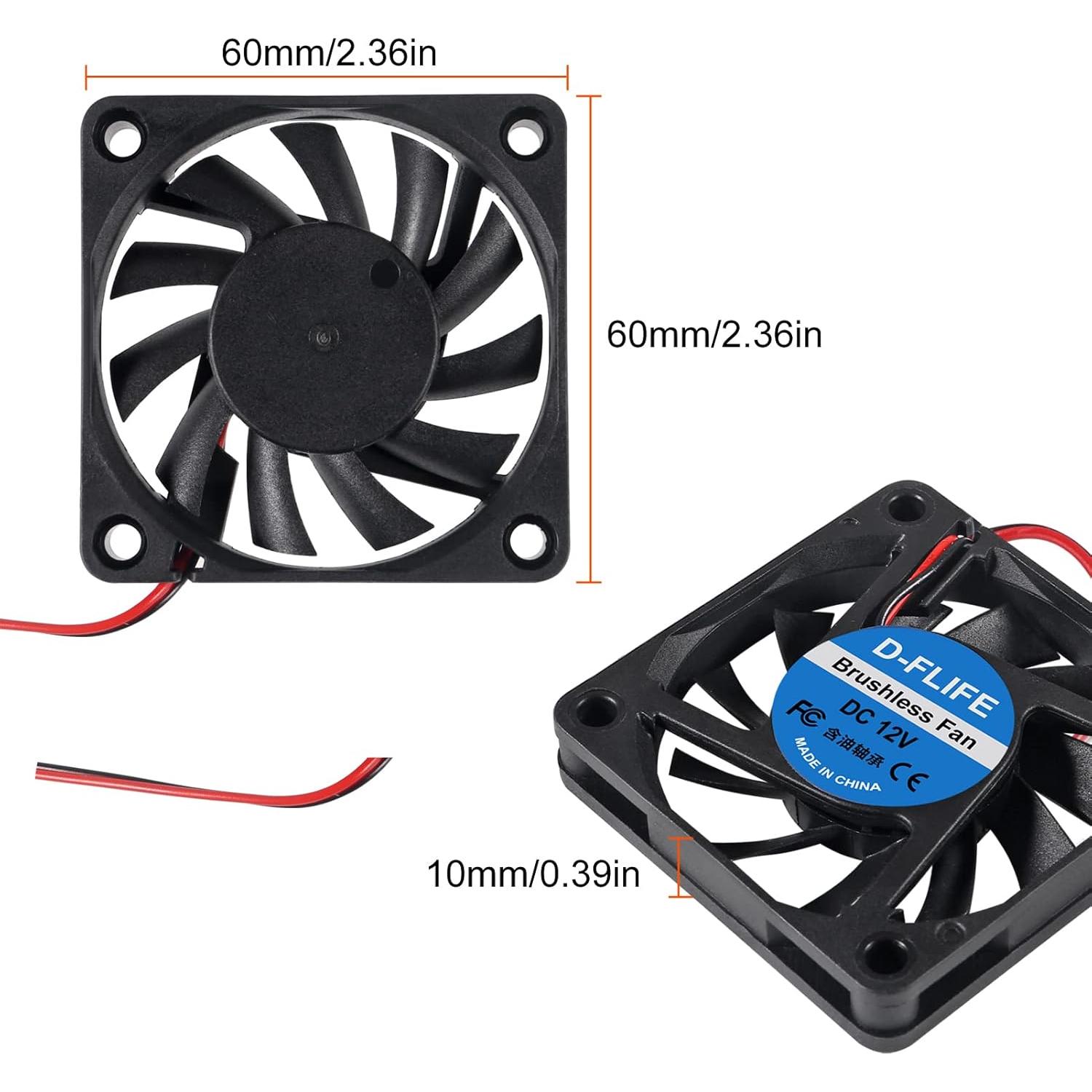 4 Ventiladores USB Sin Escobillas D-FLIFE 12V 60mm para CPU