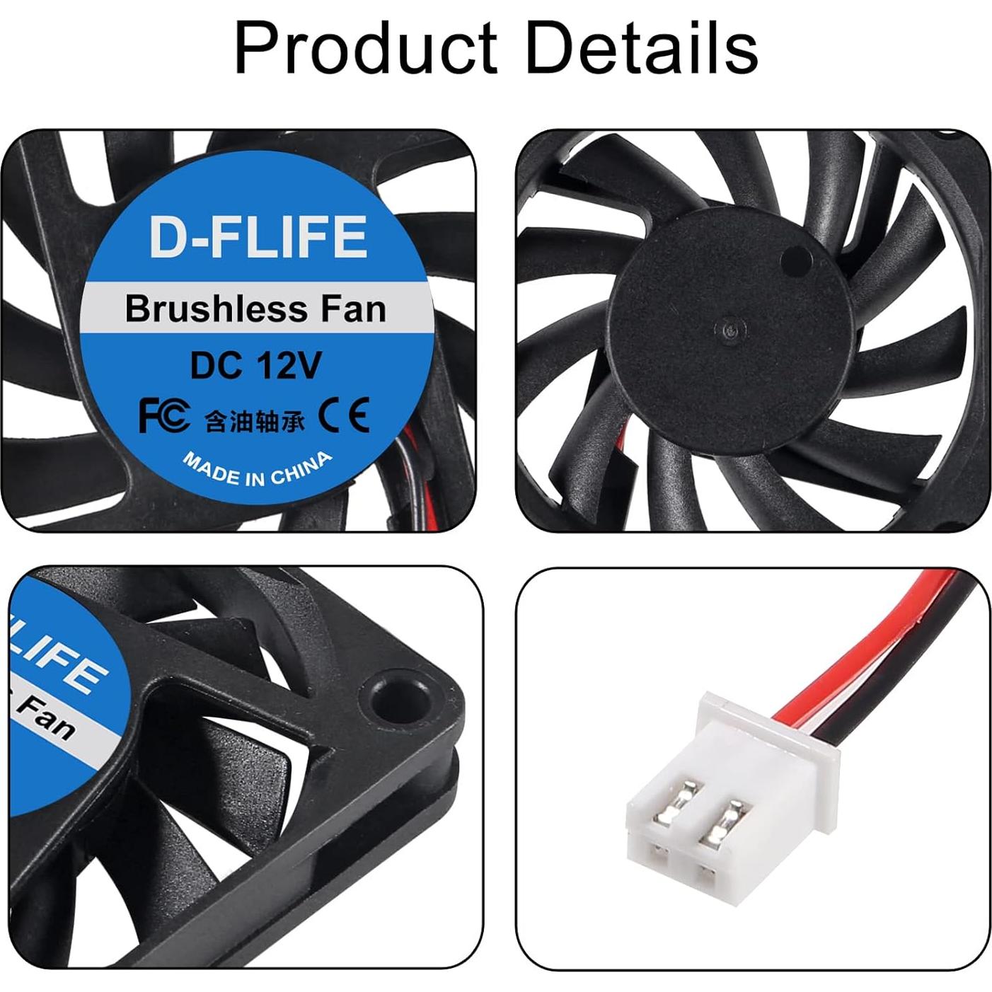 4 Ventiladores USB Sin Escobillas D-FLIFE 12V 60mm para CPU