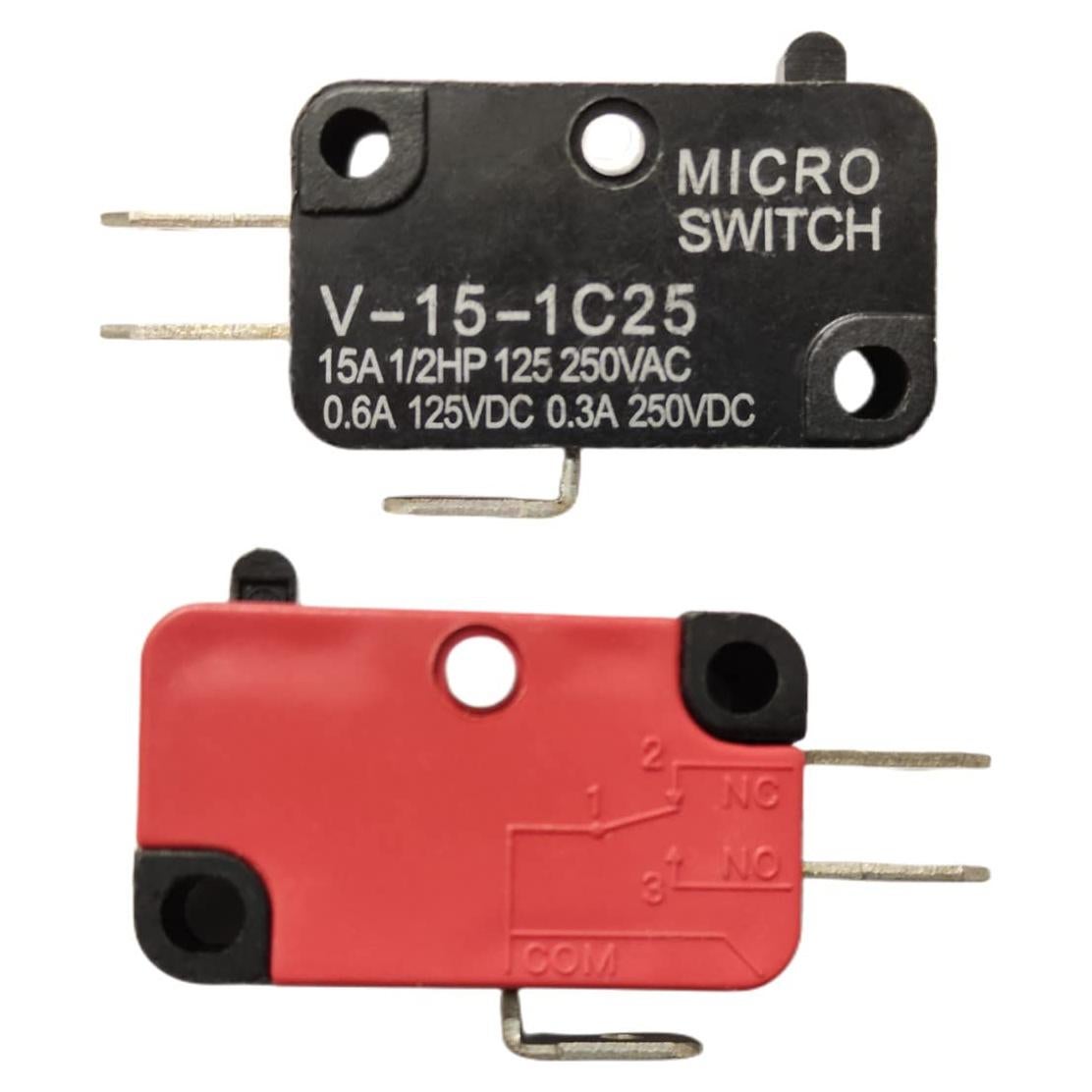 Micro Interruptor V-15-1C25 15A 10 Pcs Botón Pulsador SPDT