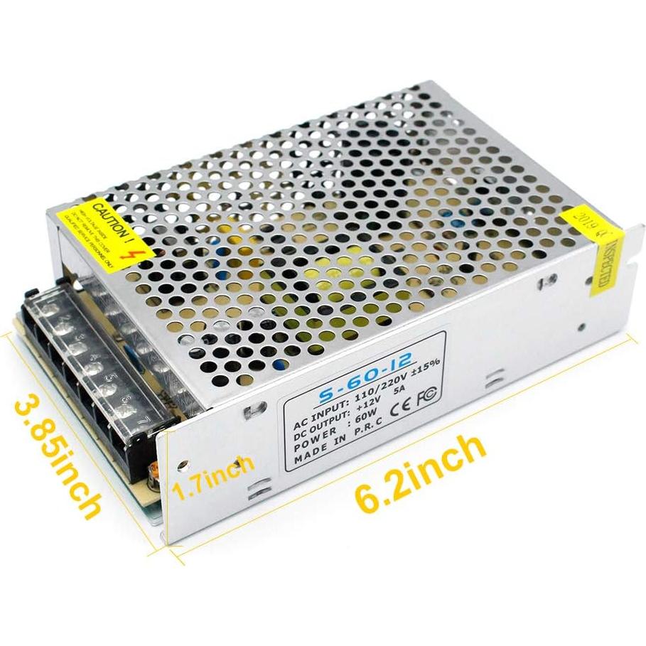 Fuente de Alimentación LED inShareplus 12V 60W 5A AC-DC