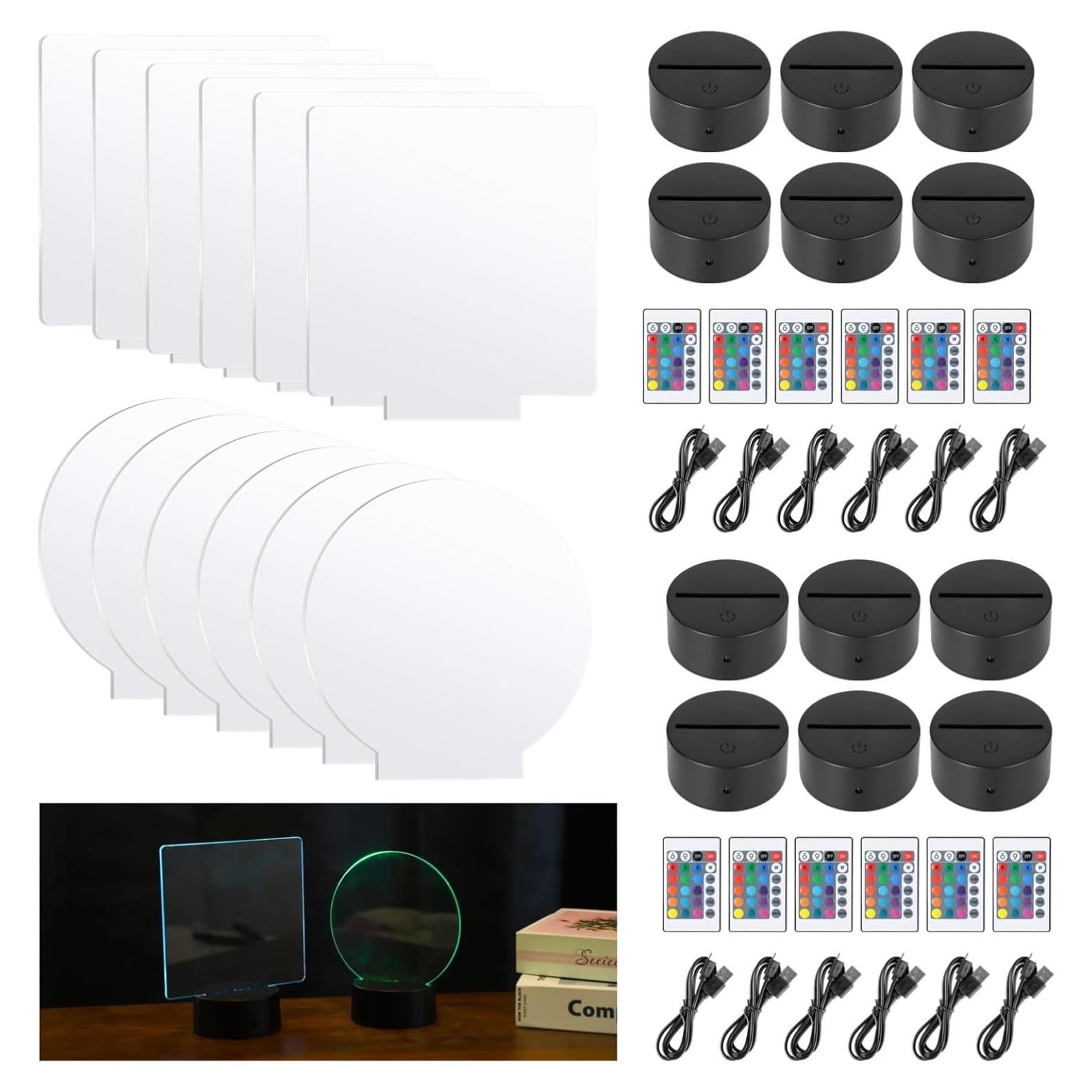 Juego de Luces LED Homaisson 12 Piezas con Acrílico 16 Colores