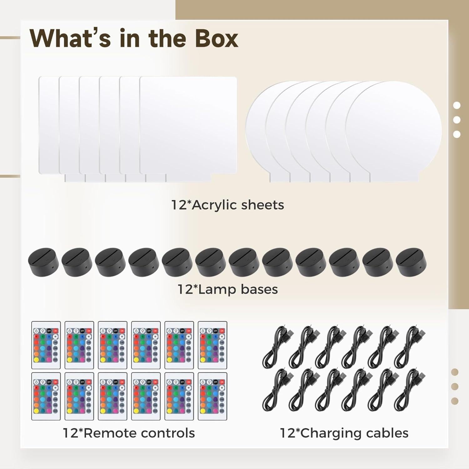 Juego de Luces LED Homaisson 12 Piezas con Acrílico 16 Colores