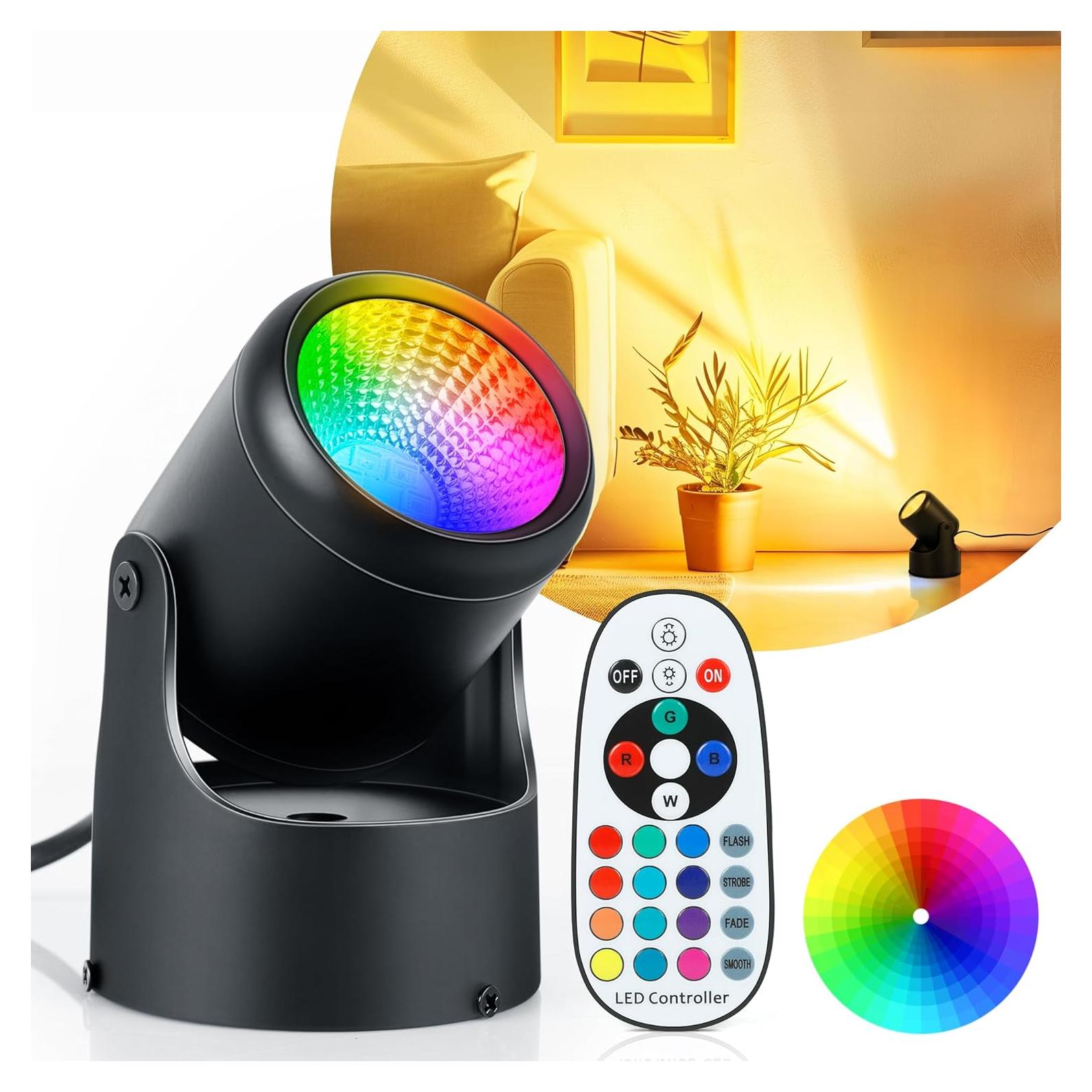 Foco LED RGBW Kandicyar 7W 16 Colores Control Remoto