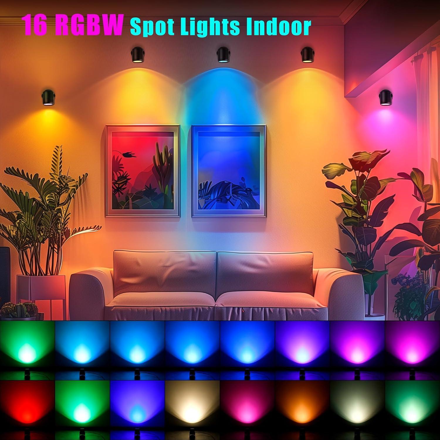 Foco LED RGBW Kandicyar 7W 16 Colores Control Remoto