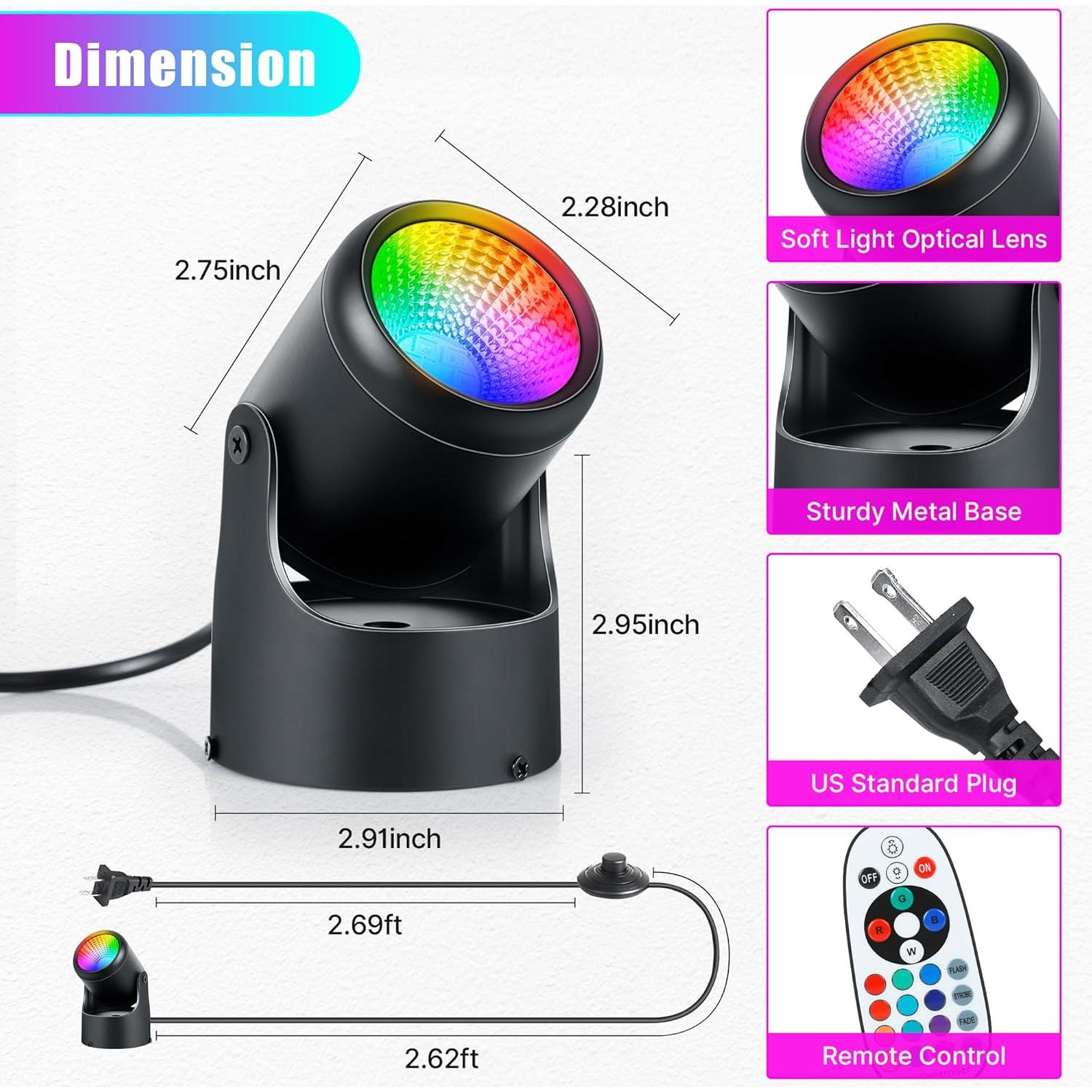 Foco LED RGBW Kandicyar 7W 16 Colores Control Remoto