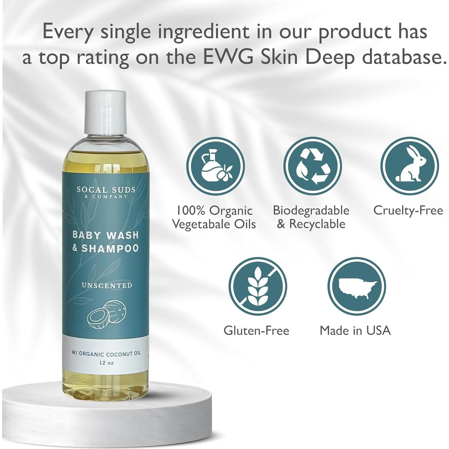 Champú y Gel de Baño para Bebés SoCal Suds 2 en 1 Hipoalergénico 340g