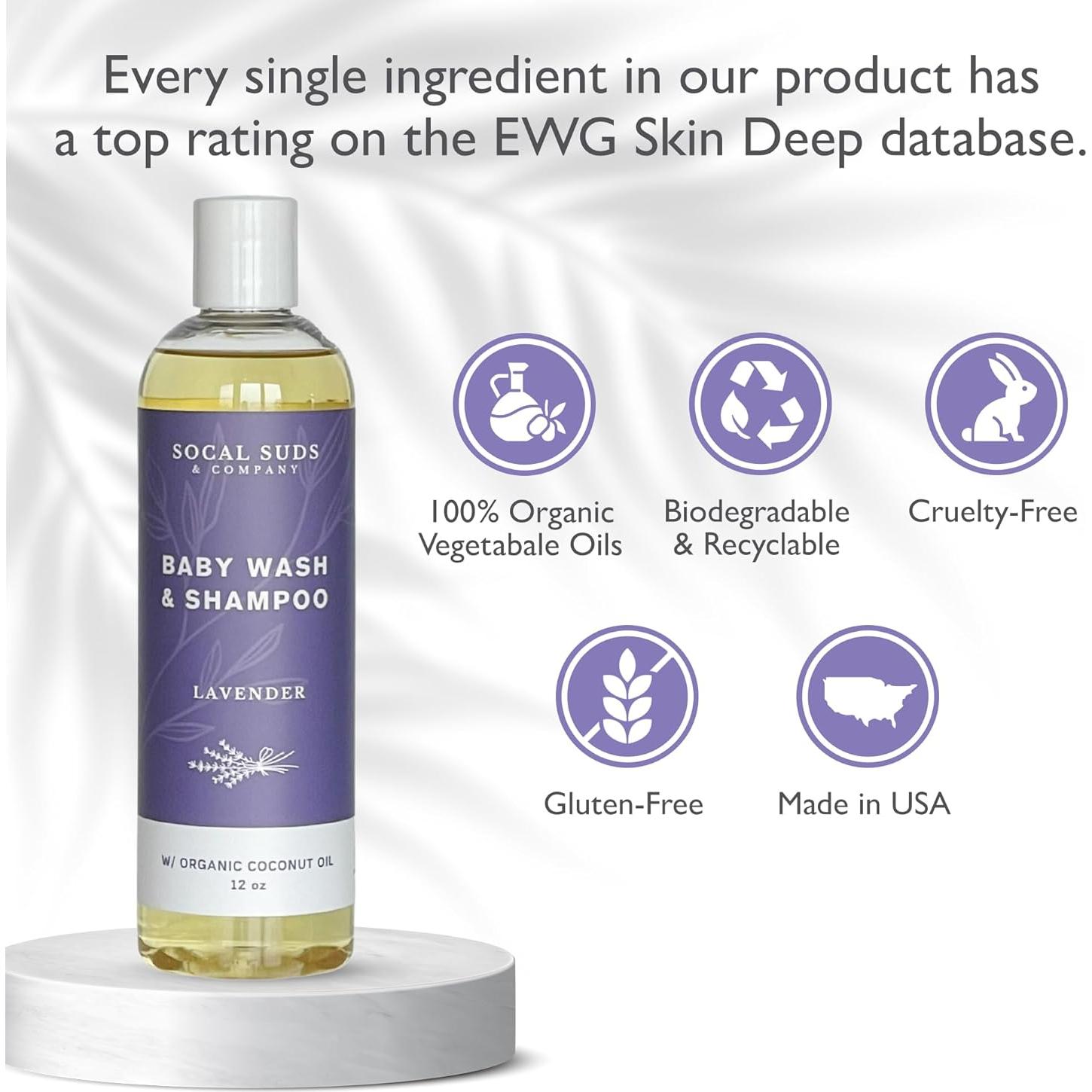 Champú y Gel de Baño para Bebés SoCal Suds 354ml Lavanda