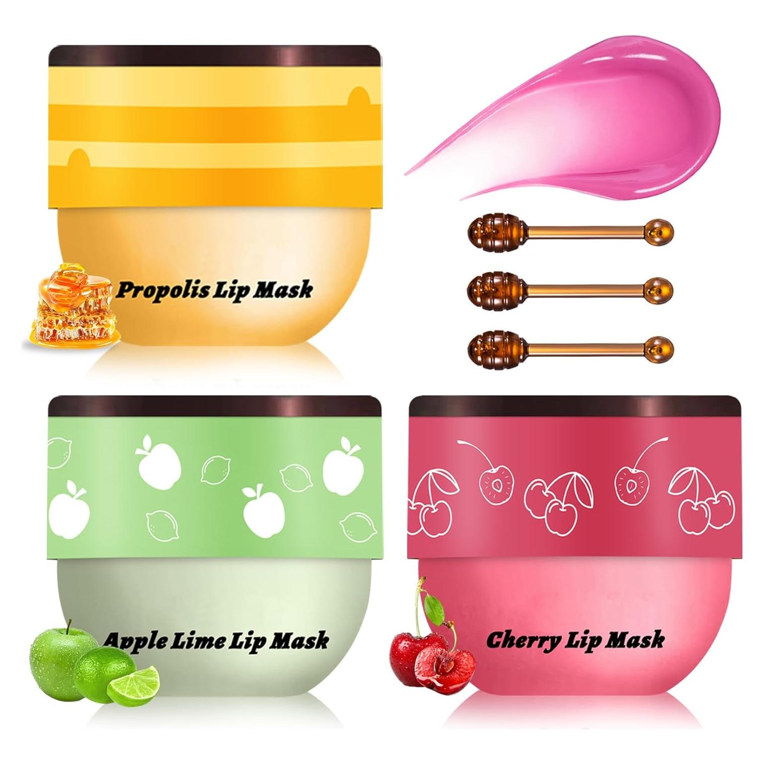 Bálsamo Labial Honey Pot 3PCS - Miel, Manzana, Cereza