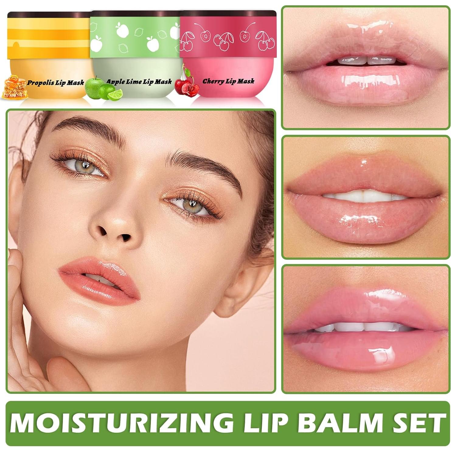 Bálsamo Labial Honey Pot 3PCS - Miel, Manzana, Cereza