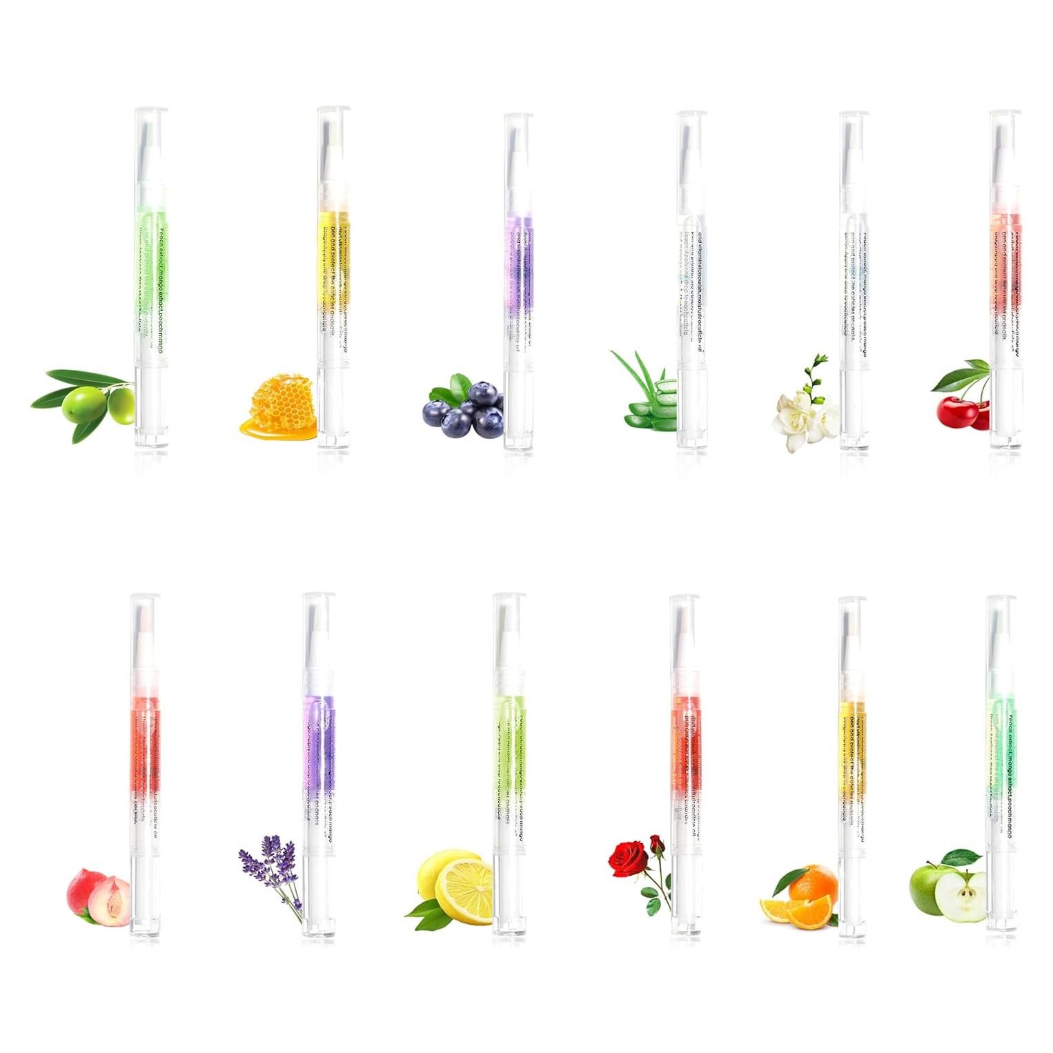 Bolígrafo de Aceite para Cutículas 12 Piezas Cuidado Uñas